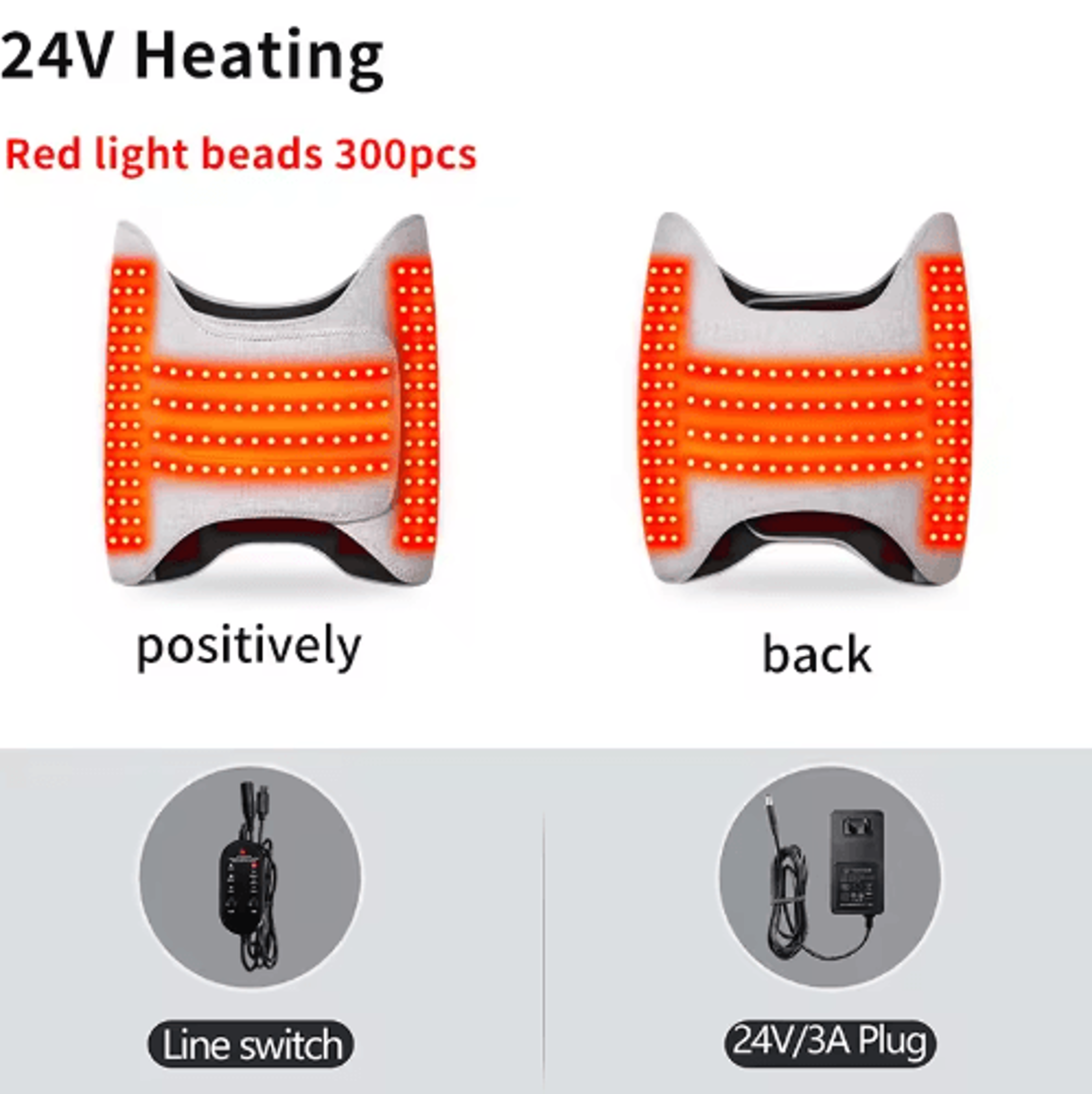 Red Light Heated Waist Massager Belt  Lumbar Brace With Heat Vibration  Hot Compress 2