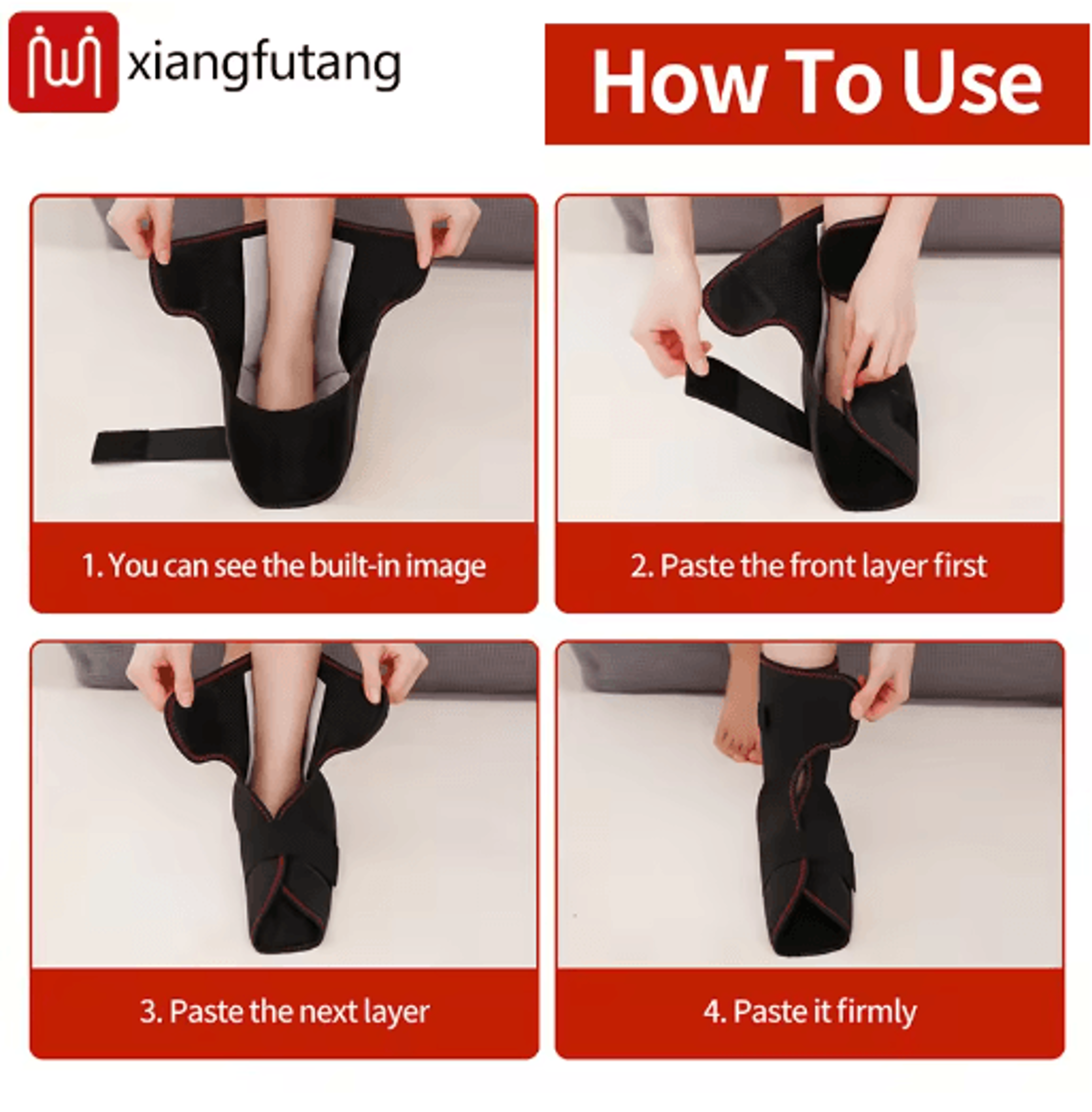 Electric Heated Foot Wrap With Vibration  Deep Heating Foot  Ankle Massager For Heel Comfort 6
