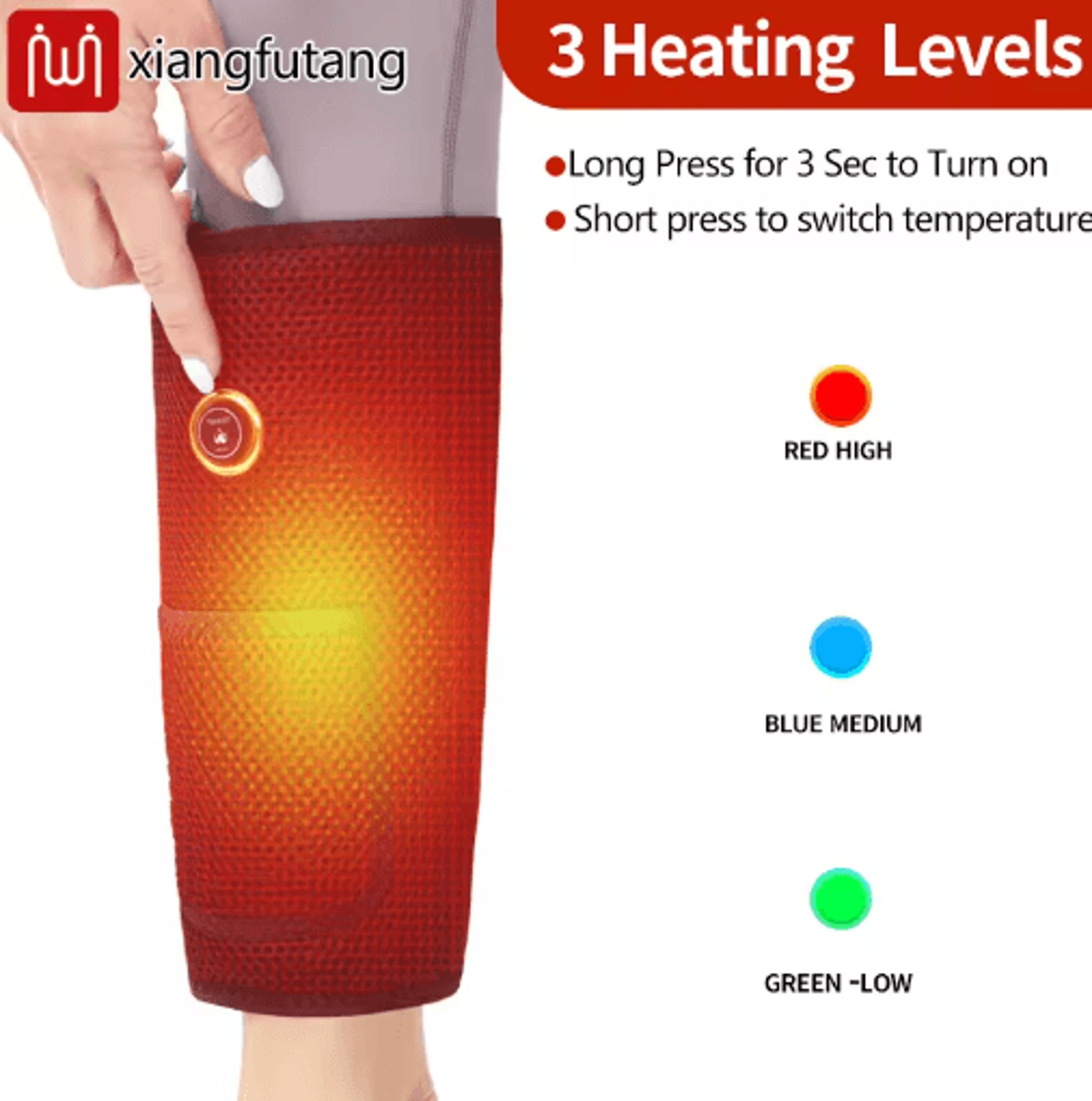 Electric Heated Calf Wrap With Vibration  3Mode Heating Leg  Arm Massager For Muscle Relaxation 5