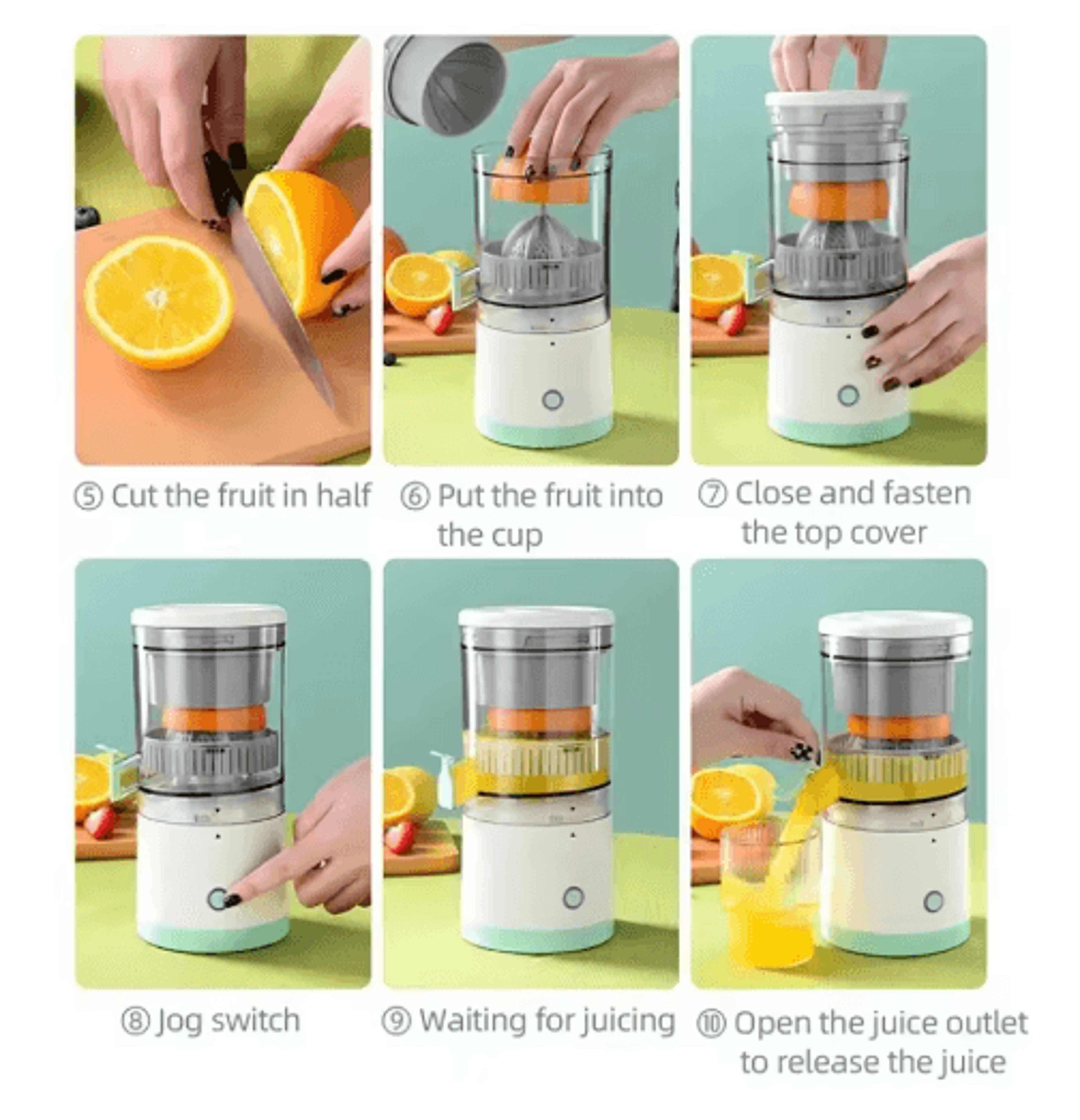 Portable Electric Juicer  USB Rechargeable Wireless Citrus Juicer For Oranges Lemons  More 3