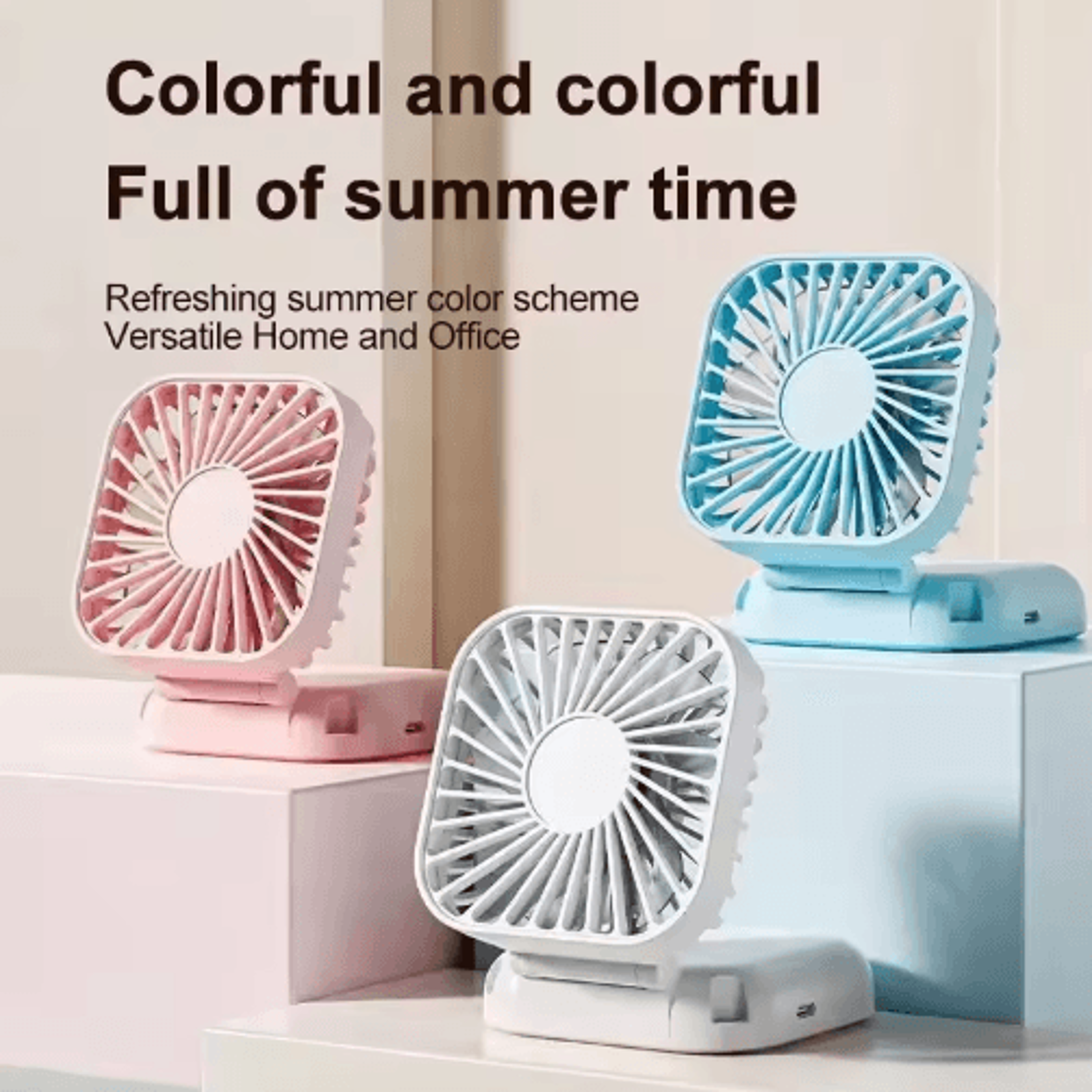 Mini Portable Folding Fan  USB Rechargeable Handheld  Desk Fan With Power Bank Function 6