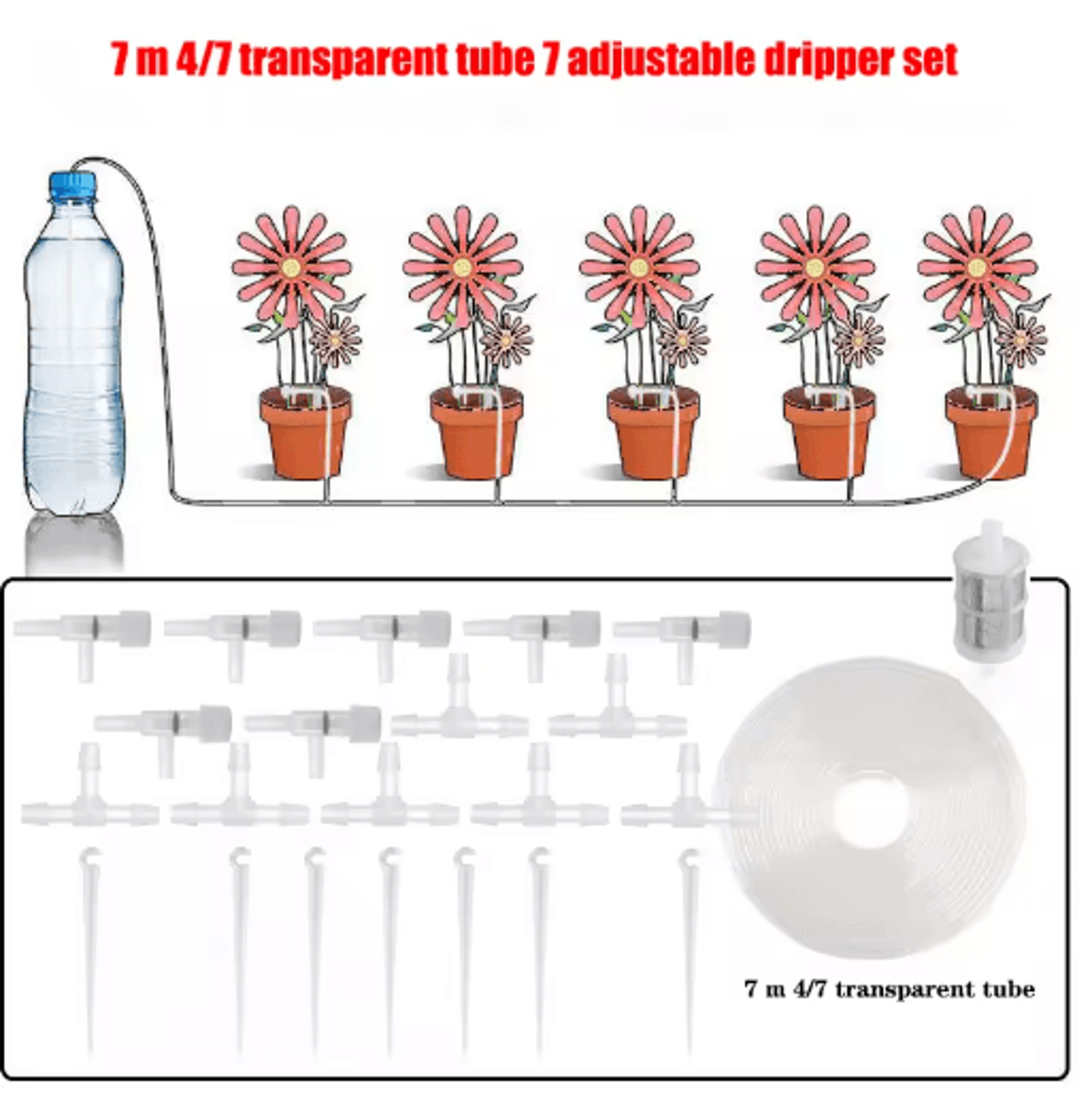 Garden Drip Irrigation Kit With Adjustable Flow Valve  Micro Dripper Watering System For Potted Pla 9