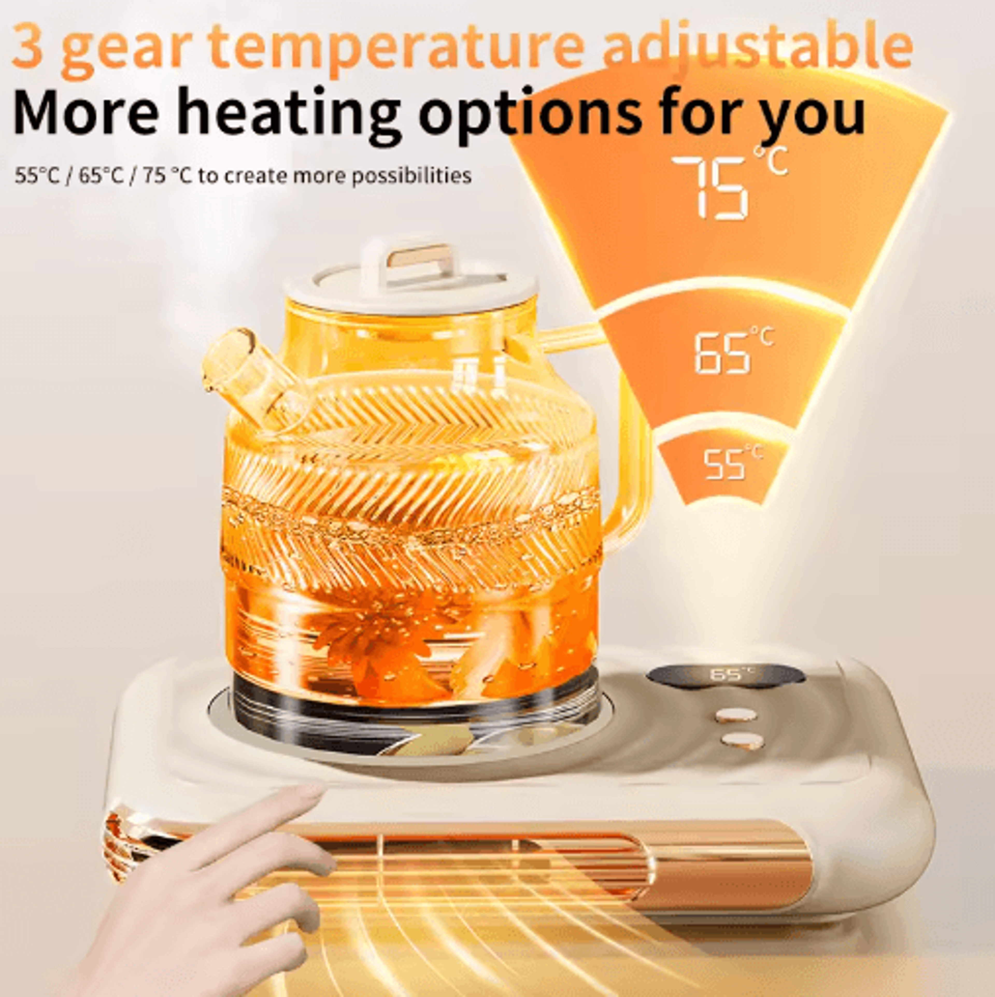 Smart Cup Warmer With 3 Temperature Settings  Coffee Mug Warmer  Candle Warmer Plate 5