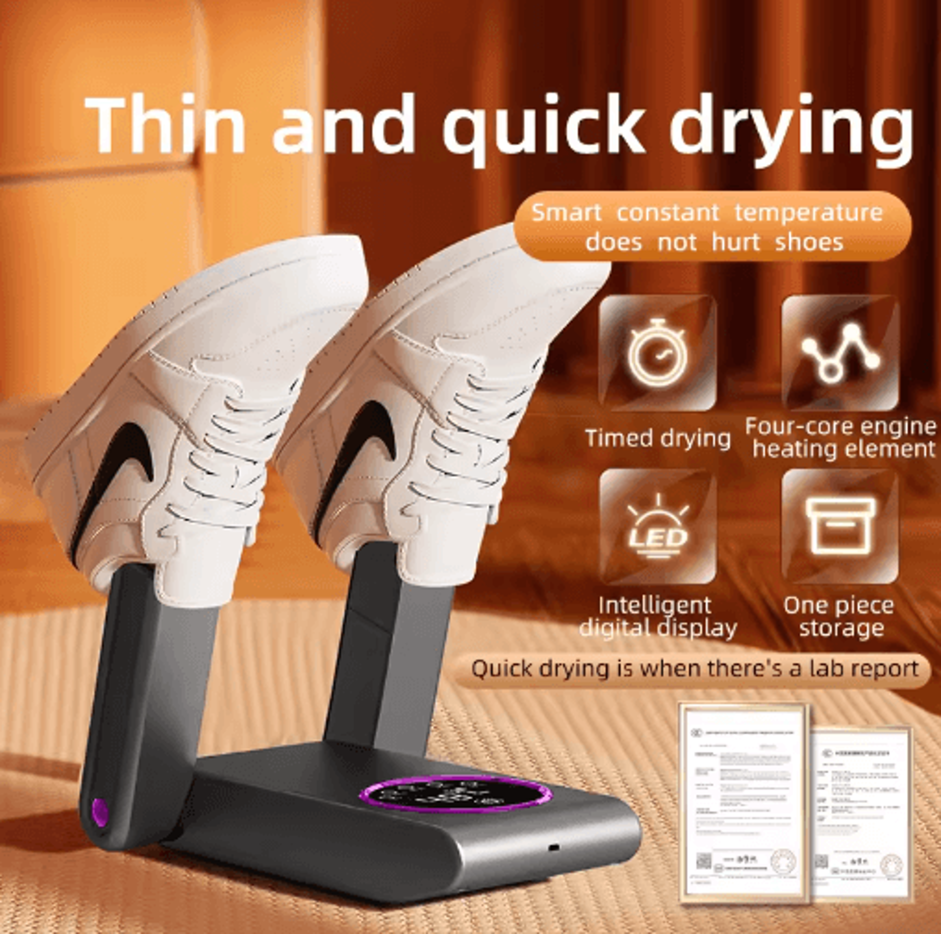 Intelligent Shoe Dryer  Boot Warmer With Adjustable Timer  Quick Drying Deodorizing  Sterilizing He 5