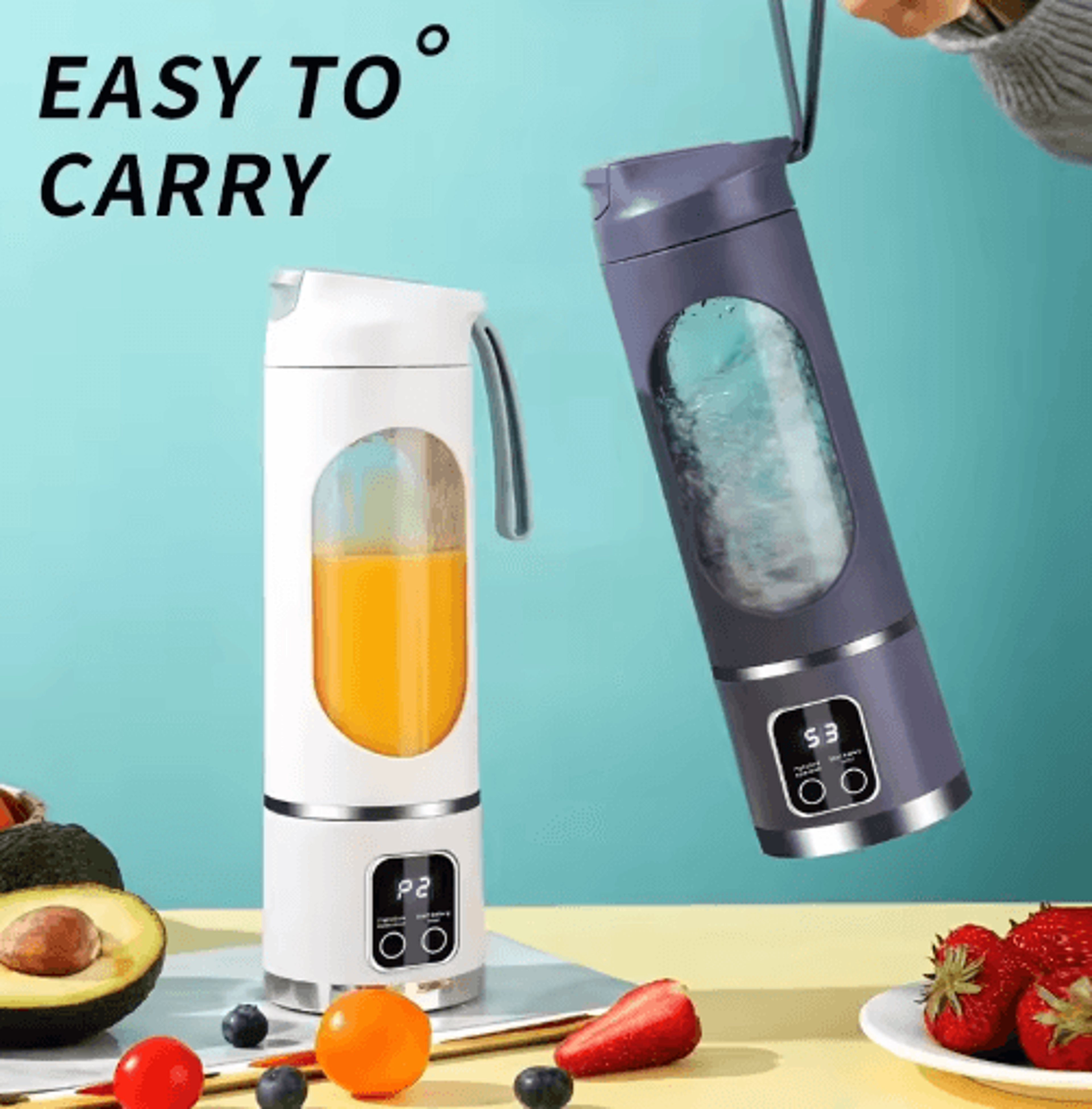Portable USB Rechargeable Blender  450ml 10Blade Smoothie  Ice Crusher Juicer Cup 5