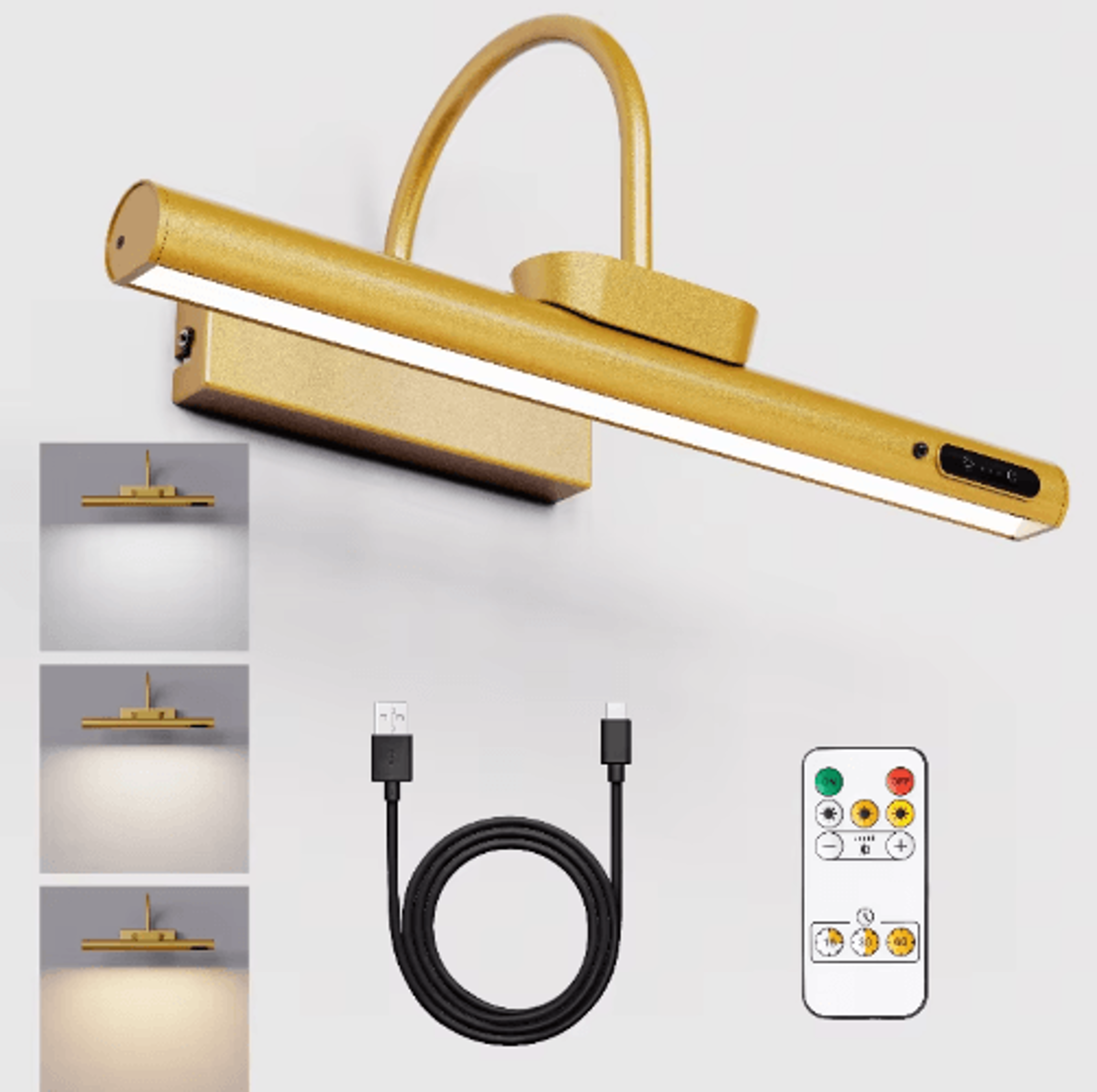 4000mah rechargeable picture light – wireless led art display wall lamp with remote control