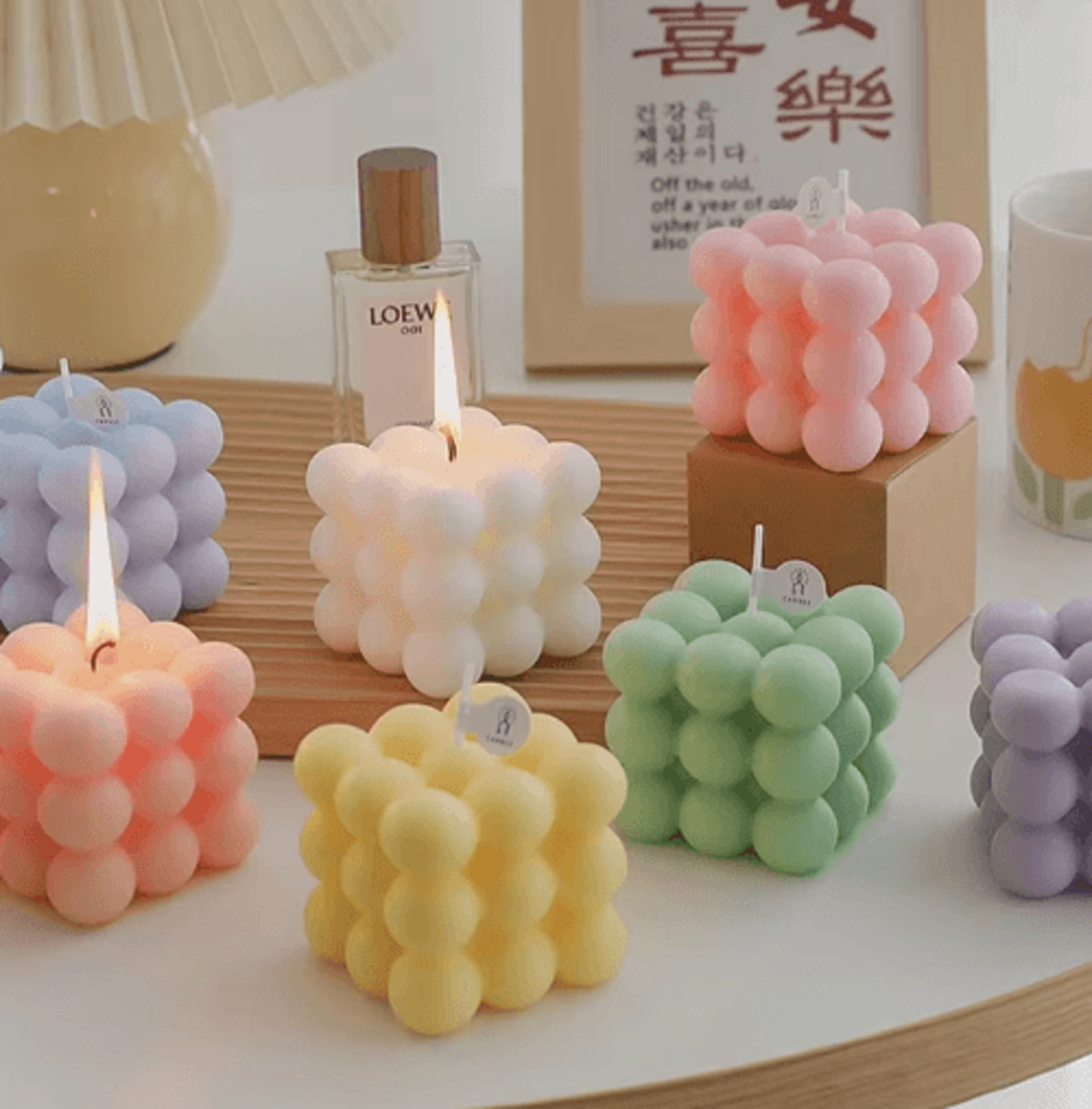 Handmade Soy Wax Magic Cube Candle  Creative BallShaped Aromatherapy Decorative Candle For Home  We 2