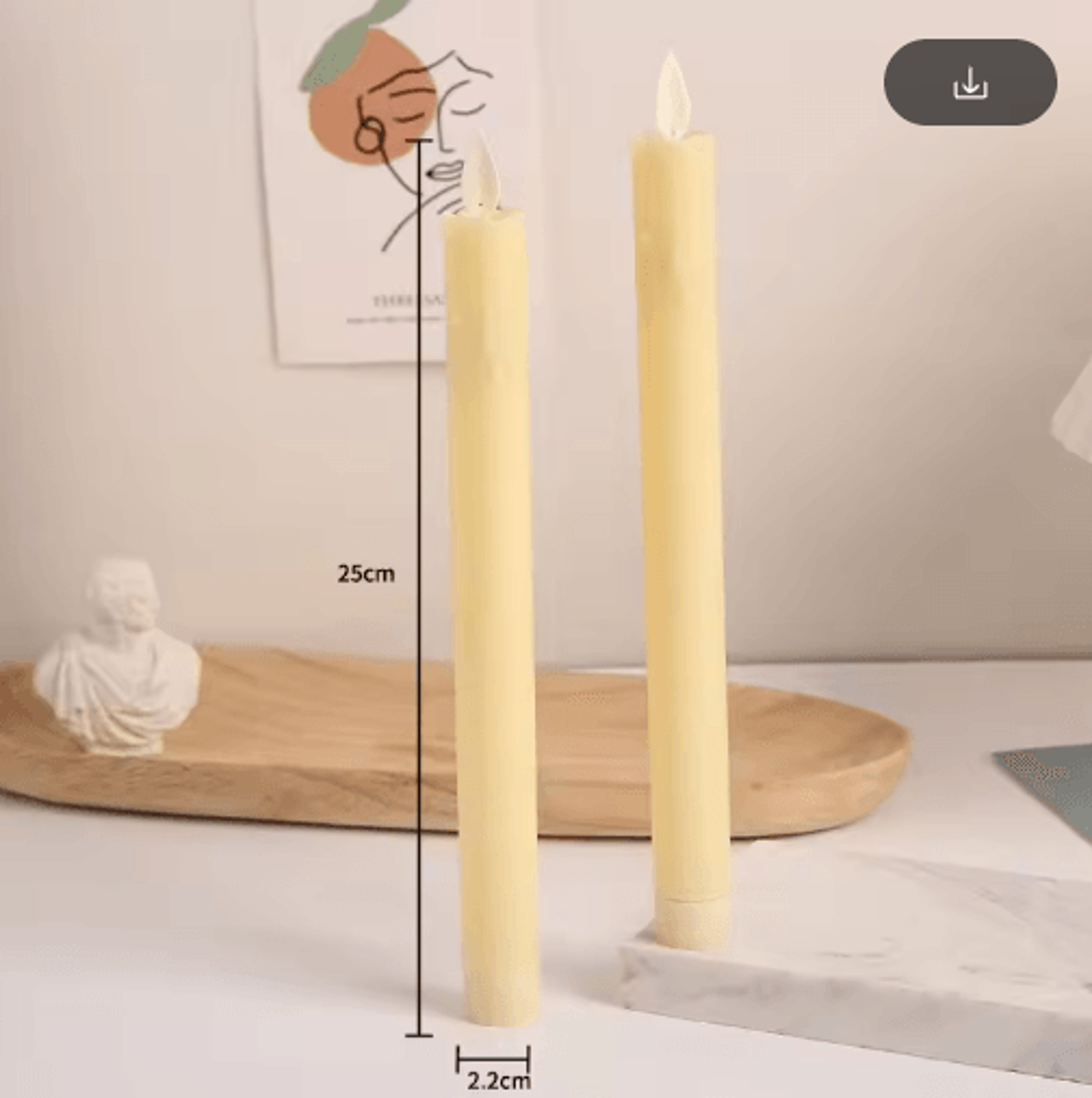 LED Taper Candles With Dancing Moving Wick  Battery Operated Wax Candlesticks With Remote Control H 4