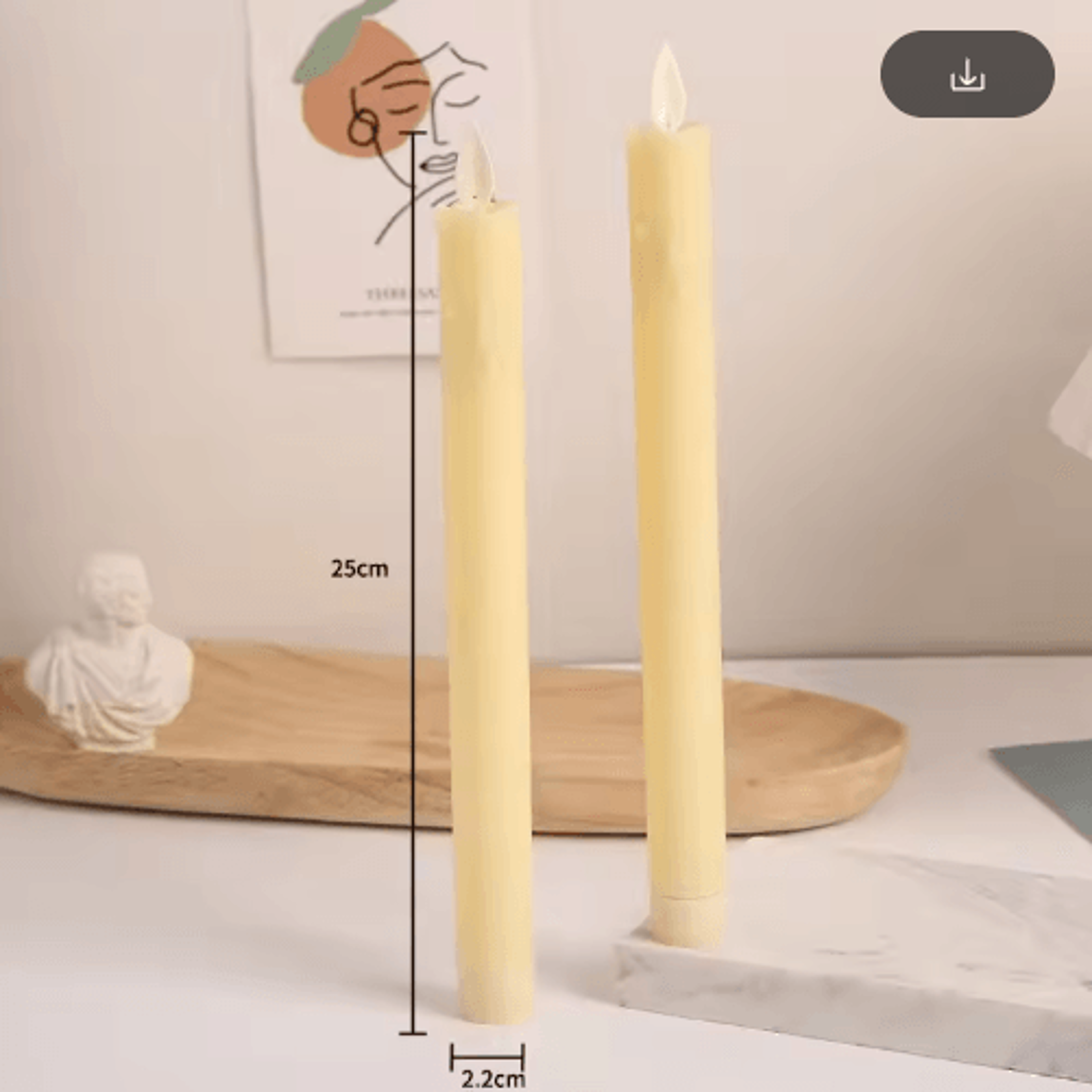 LED Taper Candles With Dancing Moving Wick  Battery Operated Wax Candlesticks With Remote Control H 8