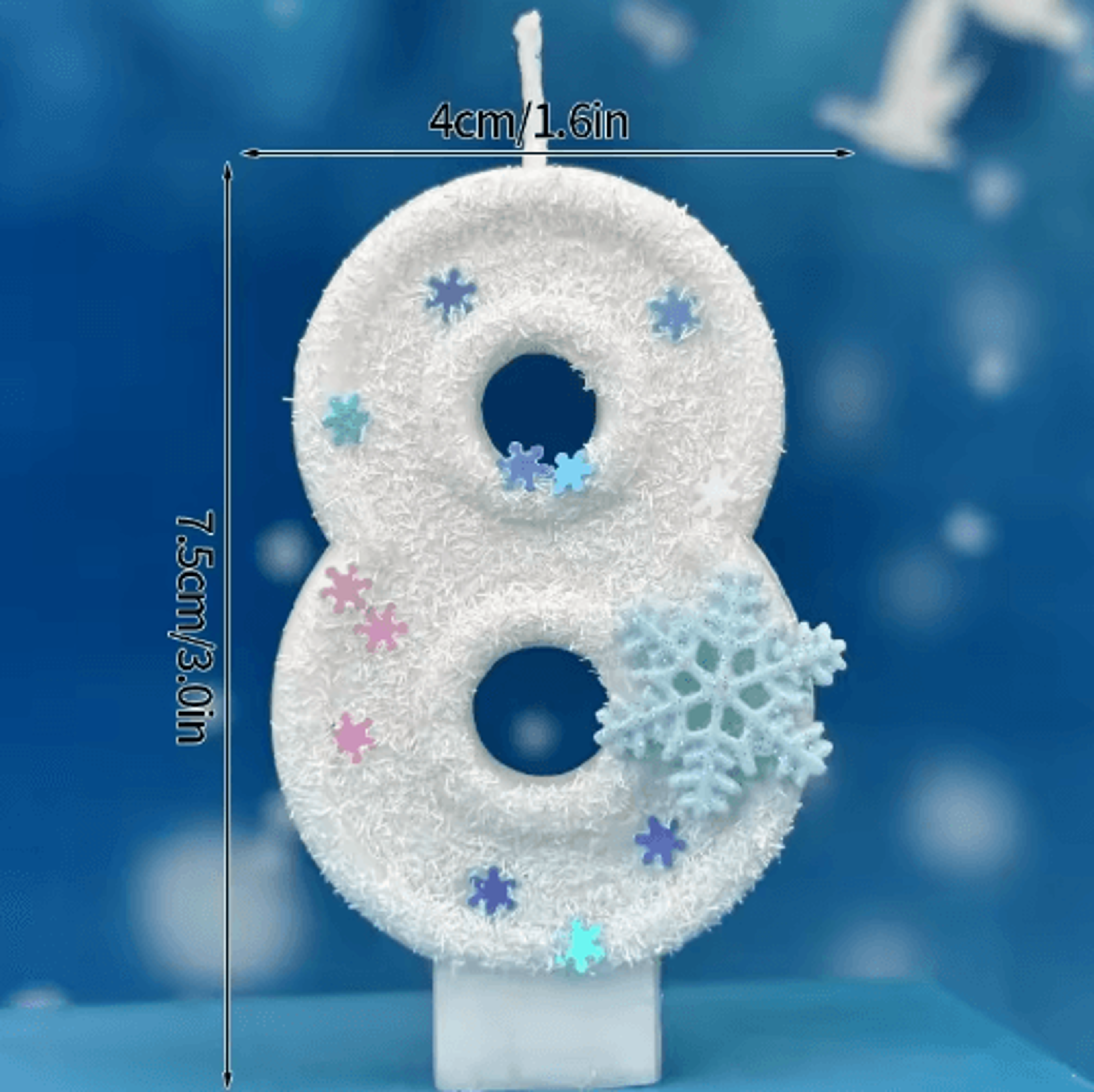 Snowflake Number Birthday Candles 09  WinterThemed Cake Toppers For Christmas  Birthday Parties 3