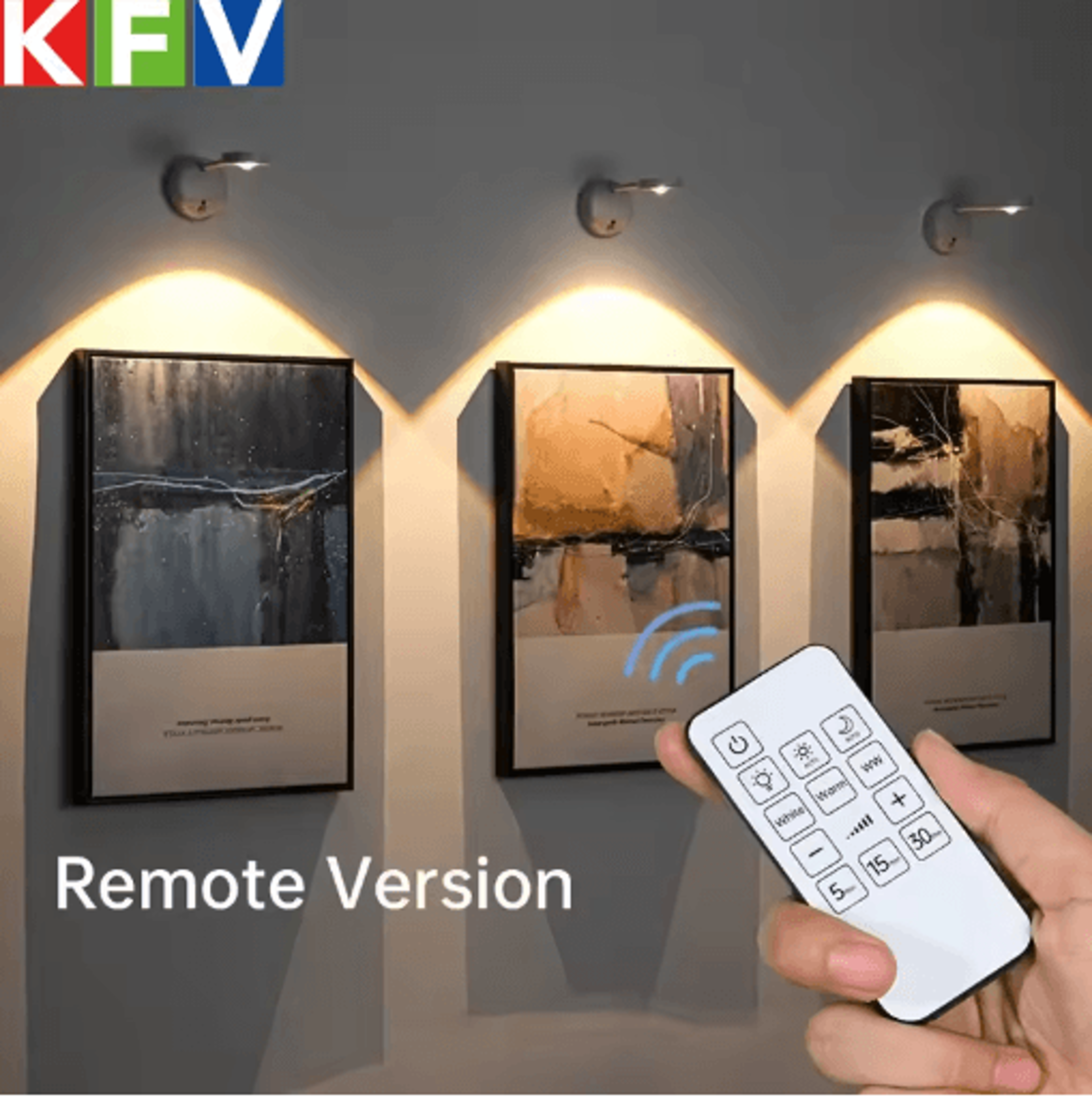 KFV USB Rechargeable Motion Sensor LED Wall Light  Wireless Dimmable Spotlight For Artwork  Home De 0