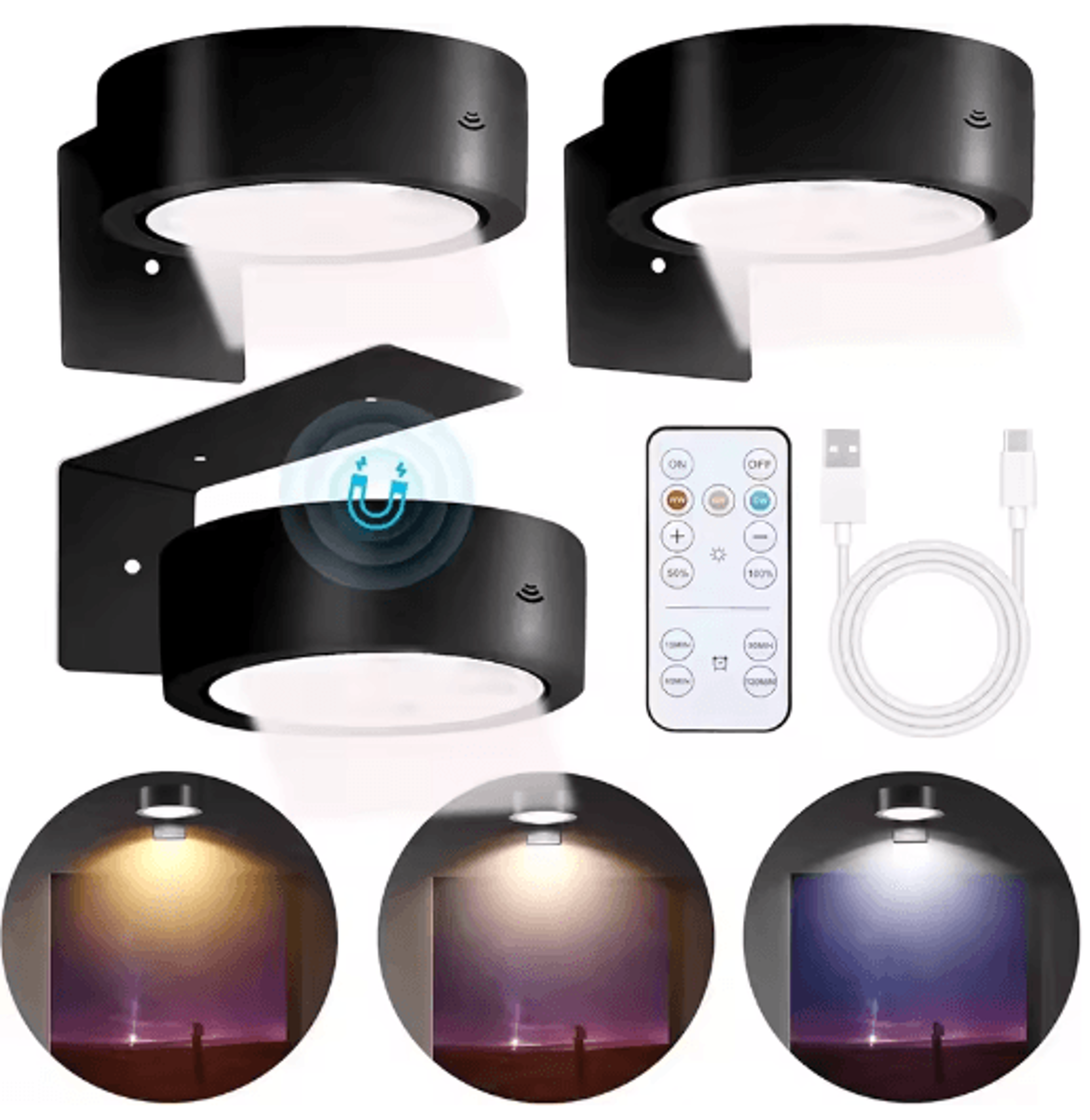 Rechargeable Wireless Picture Light For Wall  LED Frame Light With Remote 3 Color Modes  5 Brightne 1