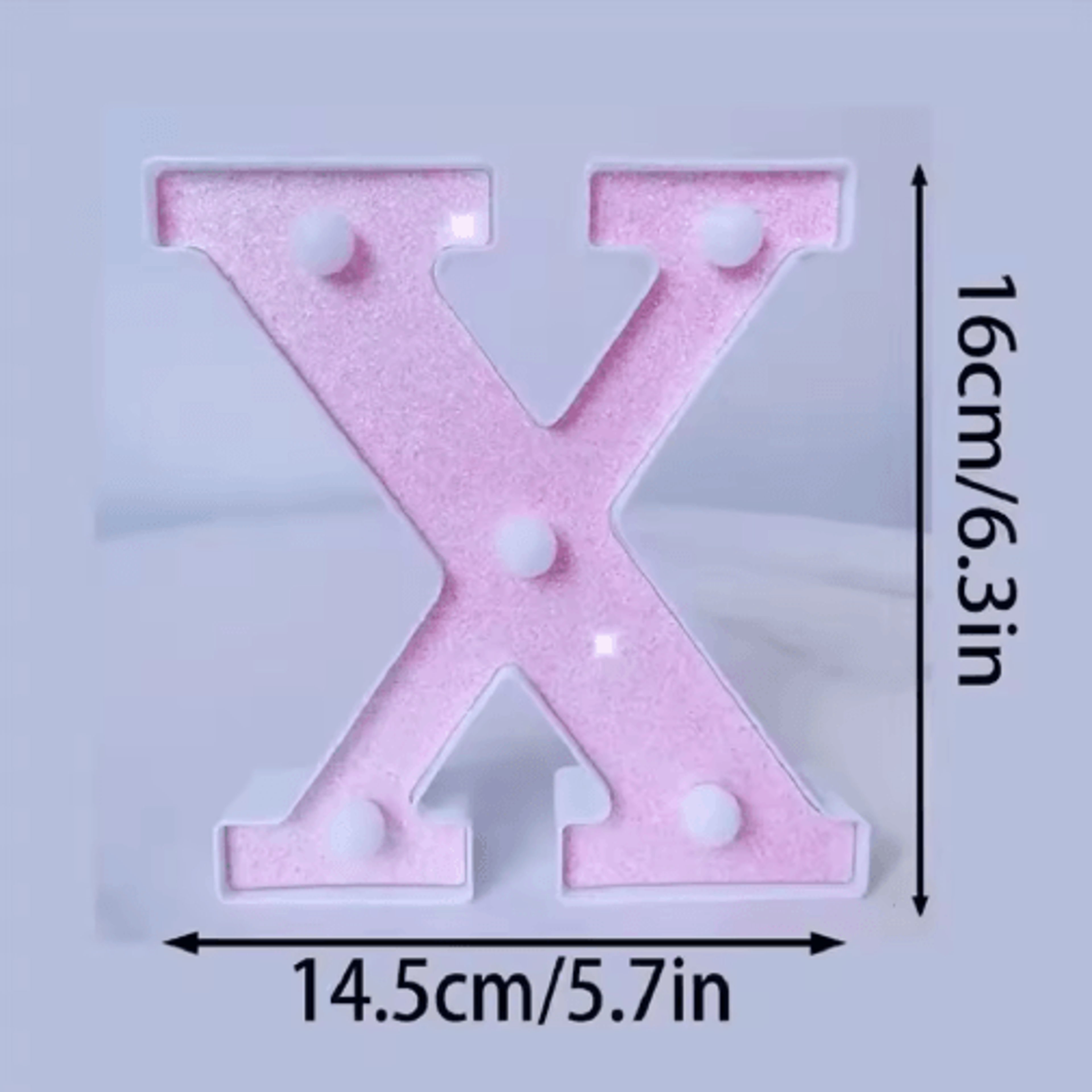 16cm Pink Glitter LED Letter  Number Light  Battery Powered Decorative Marquee Light For Parties  E 3