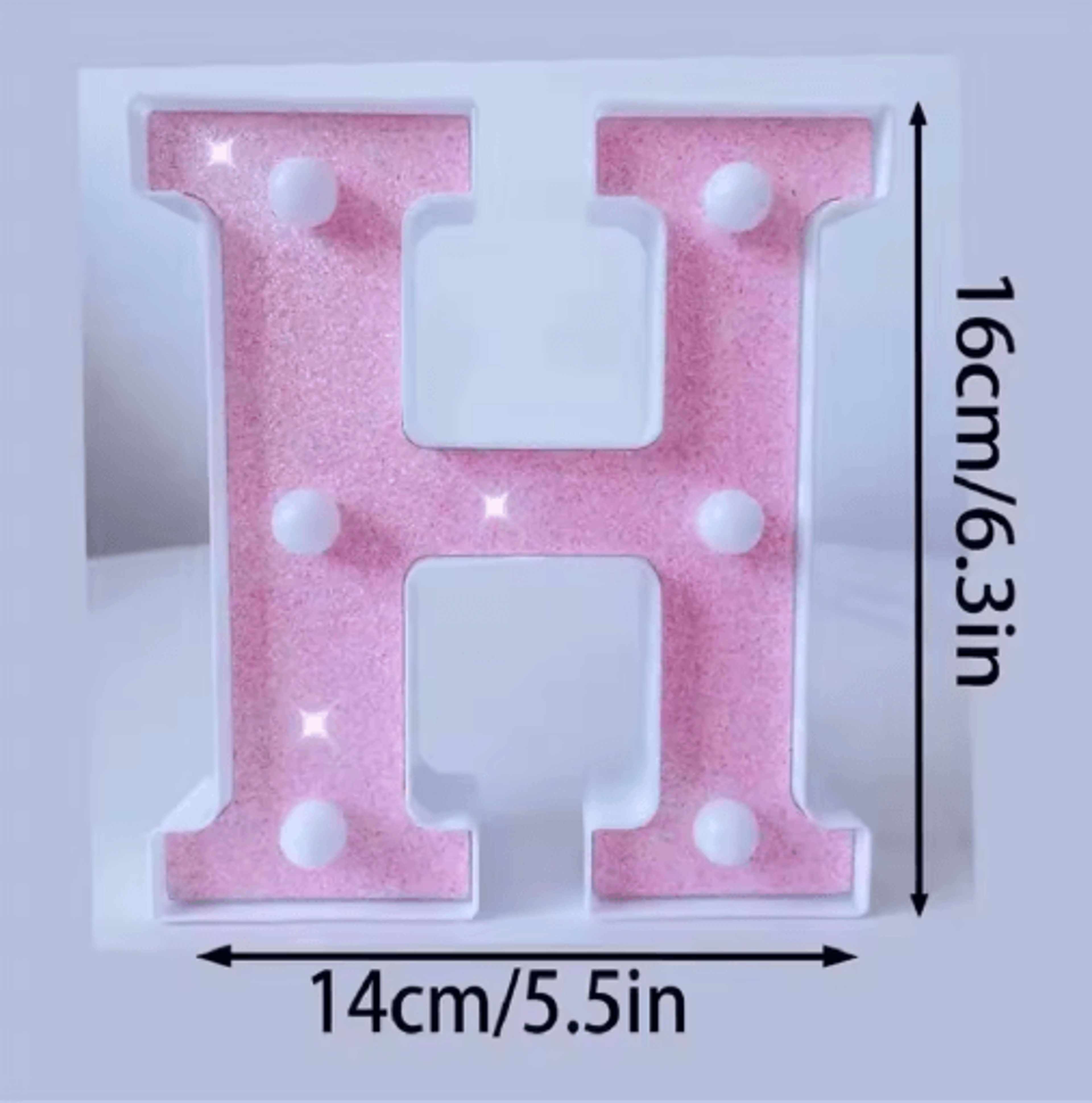 16cm Pink Glitter LED Letter  Number Light  Battery Powered Decorative Marquee Light For Parties  E 18