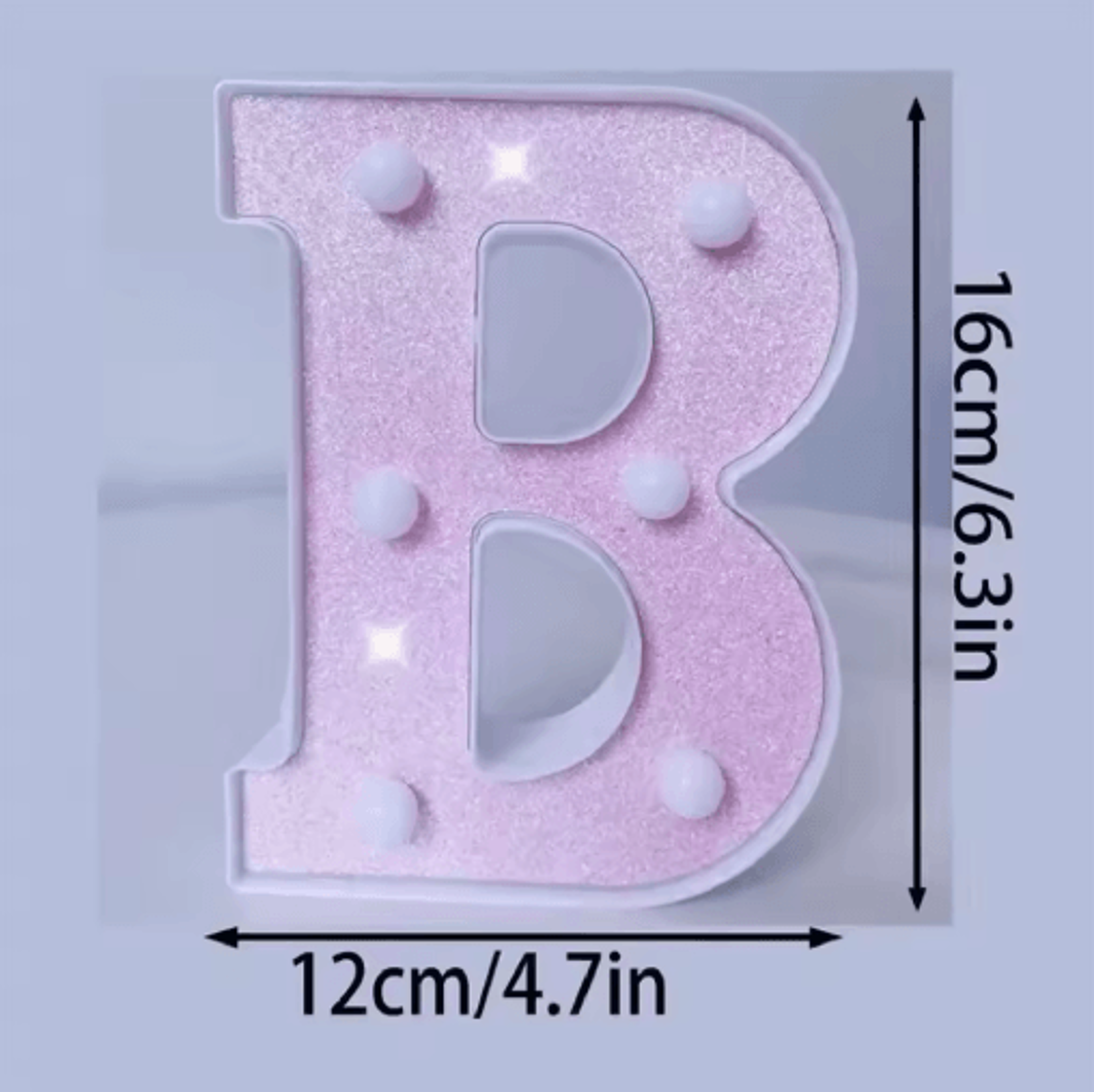 16cm Pink Glitter LED Letter  Number Light  Battery Powered Decorative Marquee Light For Parties  E 24