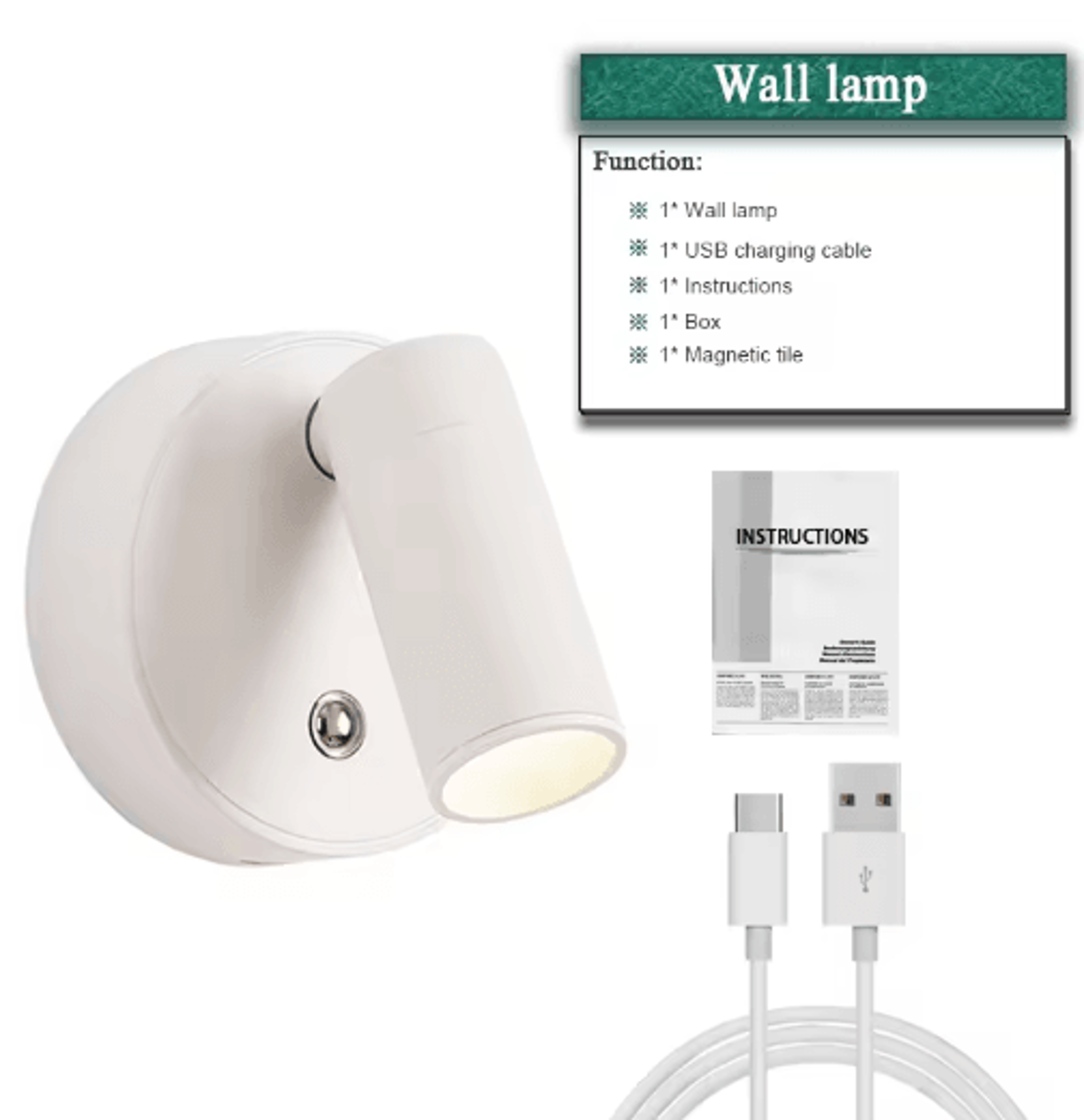 Mini Magnetic LED Spotlight  Wireless Rechargeable Dimmable Wall Light With 3 Lighting Modes 1