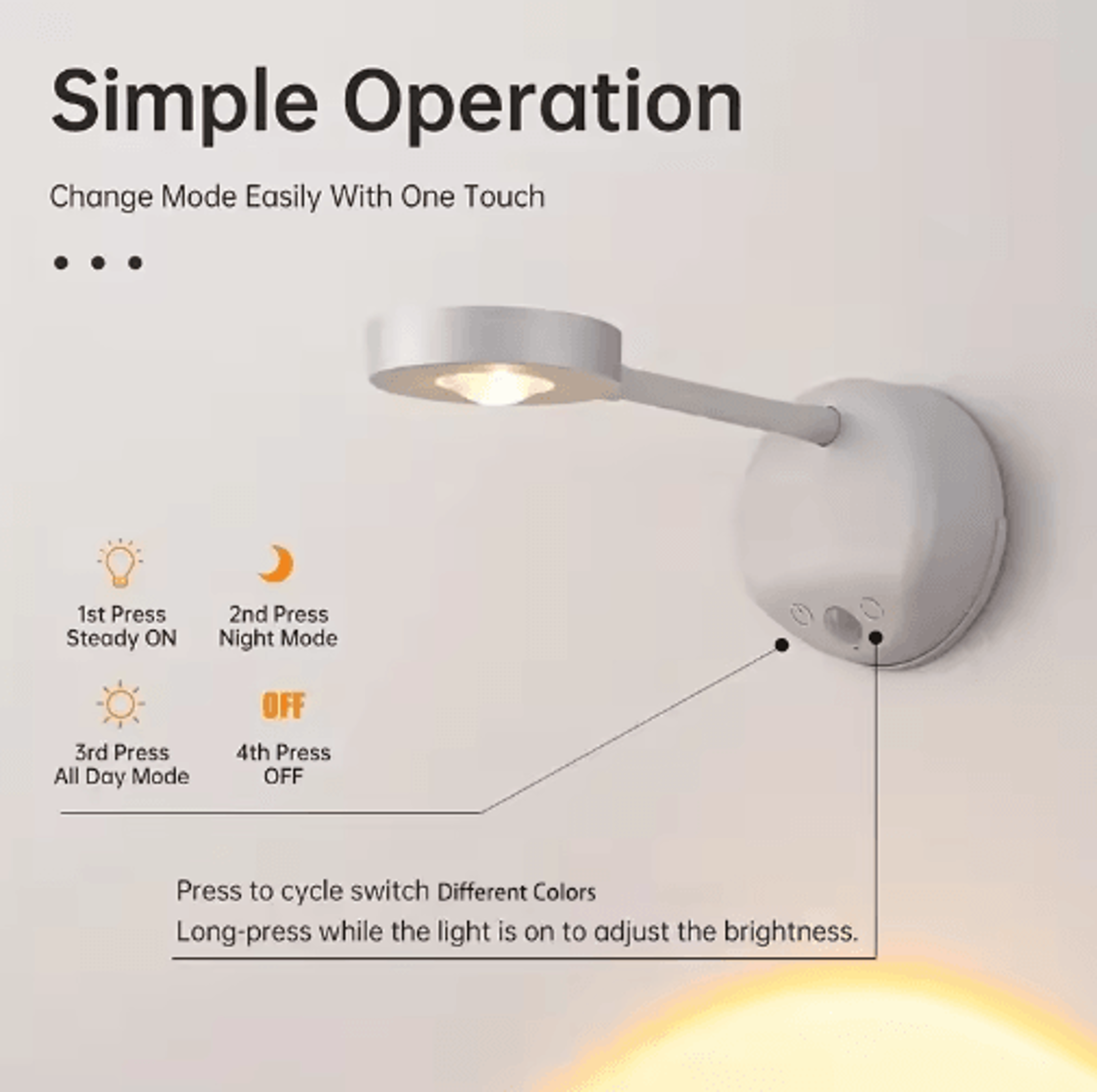 USB Rechargeable RGB Motion Sensor Wall Light  Wireless Dimmable LED Spotlight For Paintings  Pictu 4