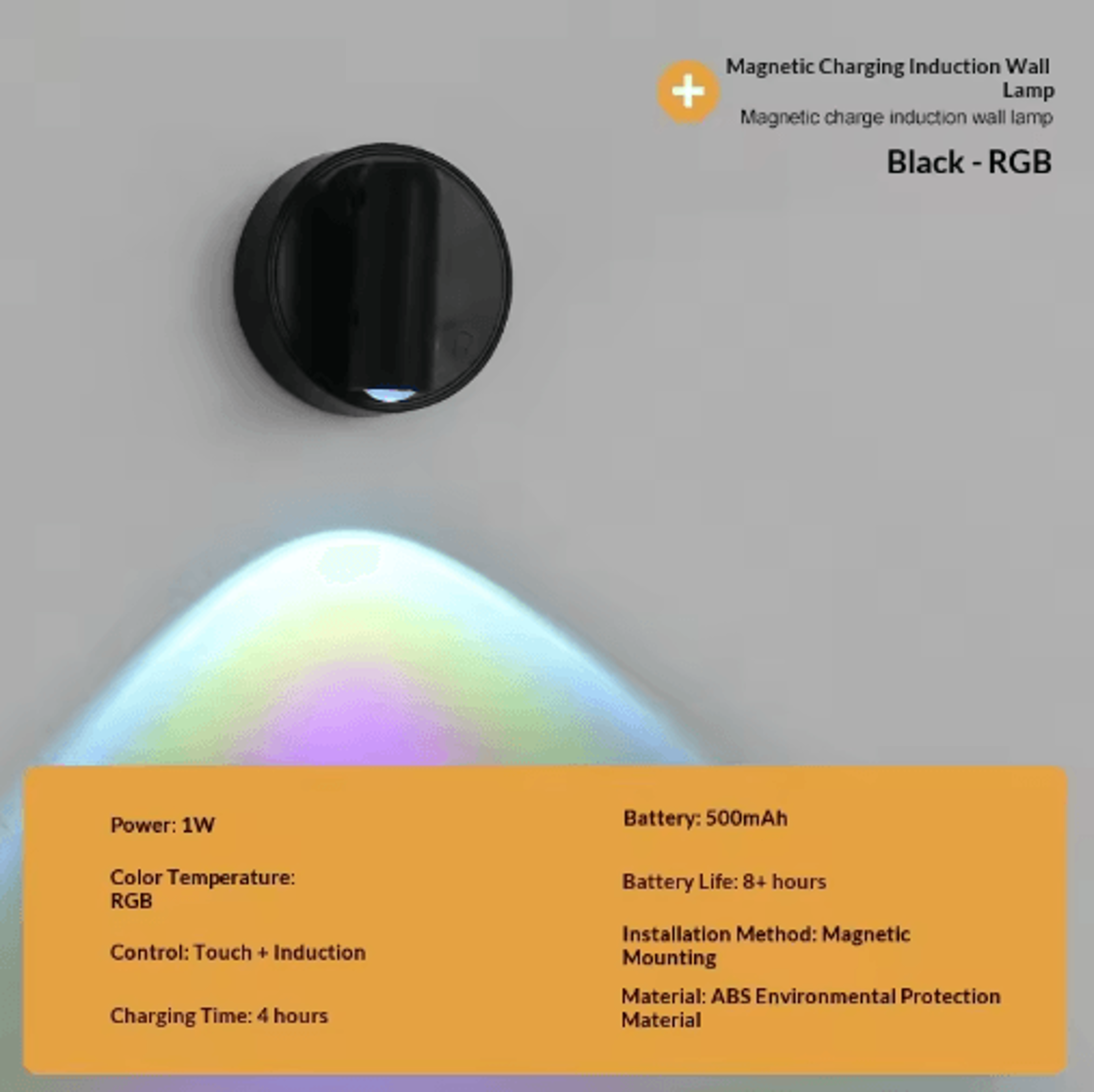 USB Rechargeable Magnetic LED Wall Light  Wireless NoDrill Dimmable Reading Spotlight With Touch Co 3