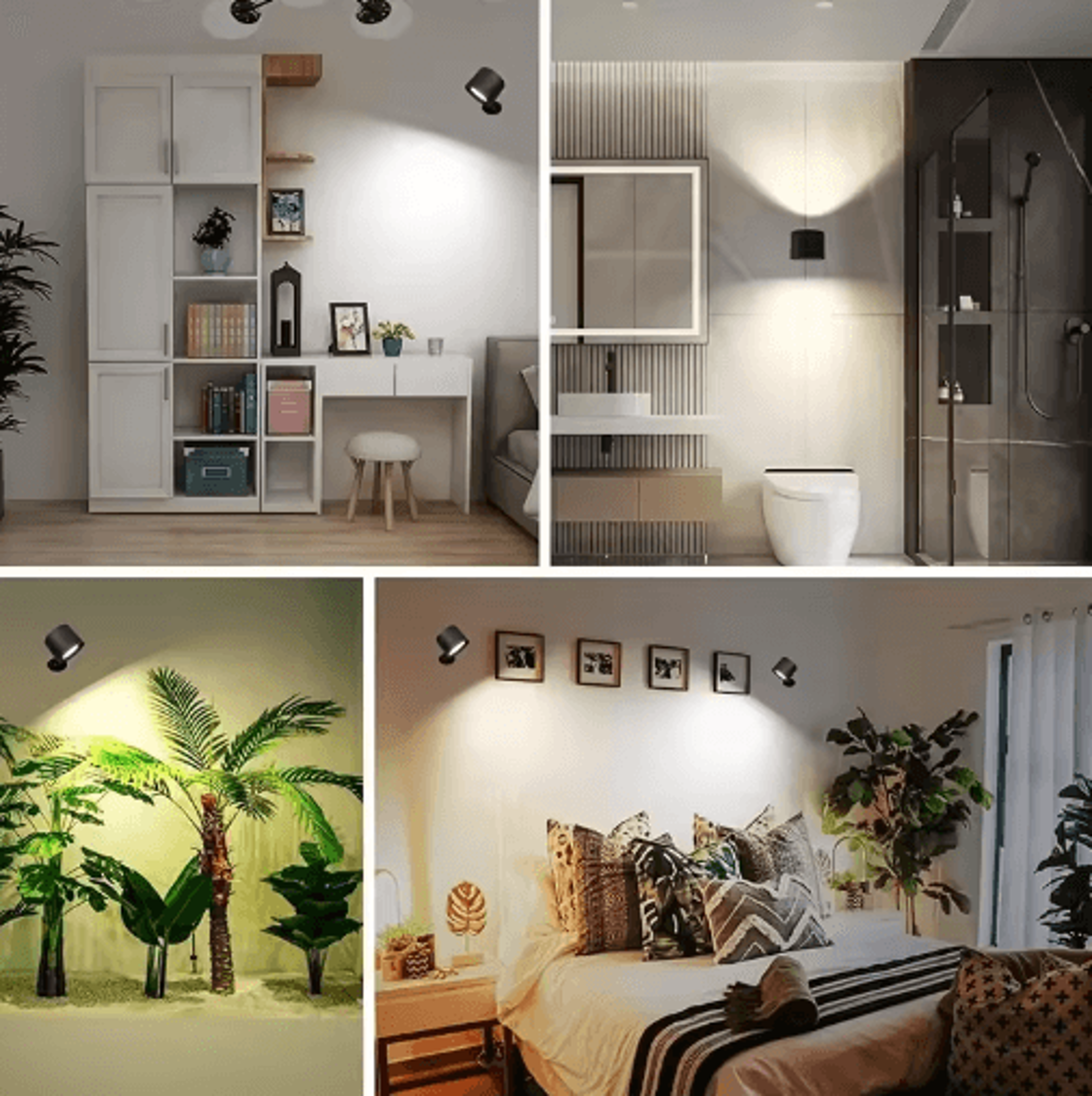 Dual Head Rechargeable LED Wall Lamp 360 Rotatable Wireless Reading Light With Touch  Remote Contro 7