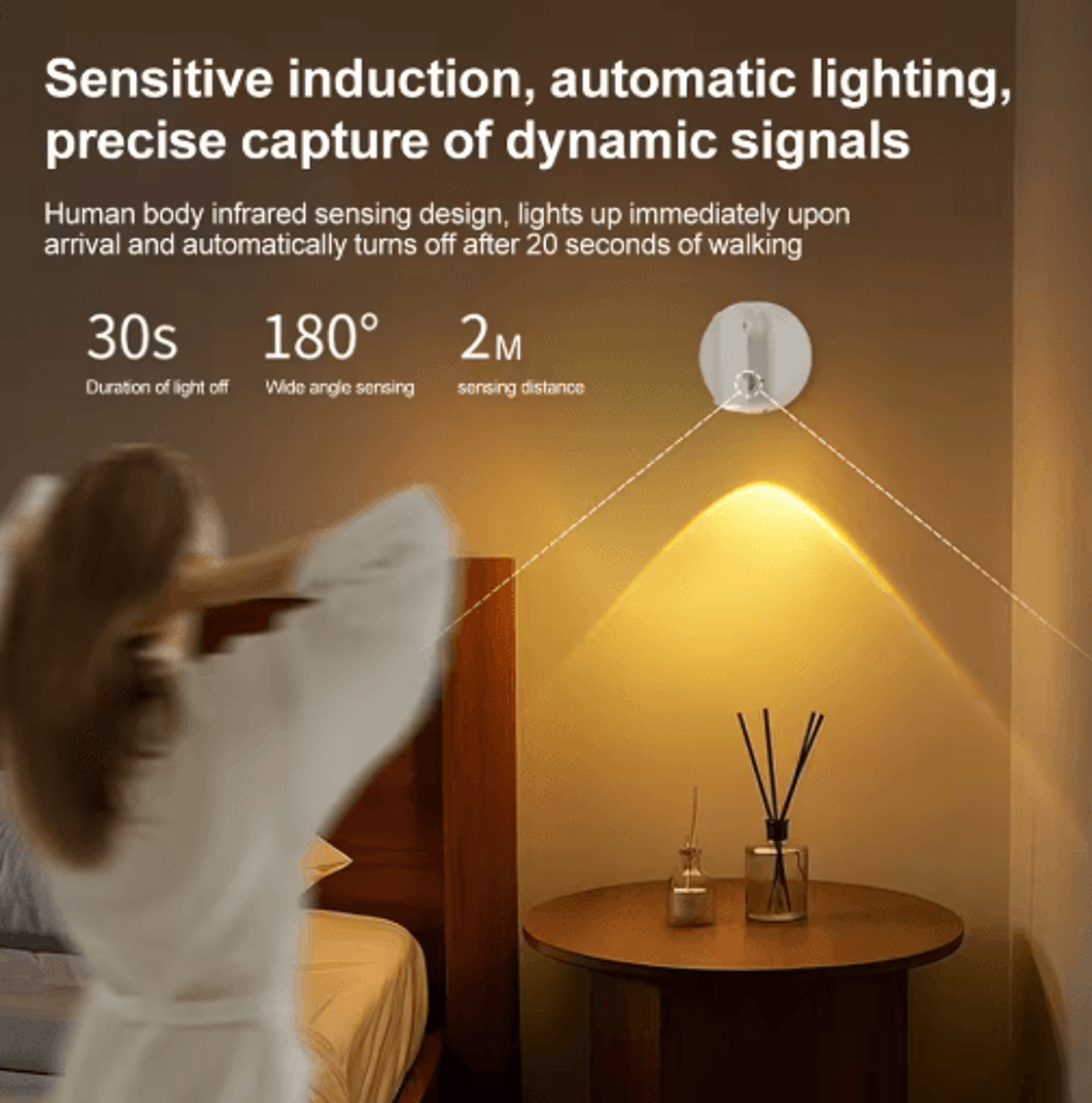 Magnetic USB Rechargeable LED Wall Light  Wireless Dimmable Reading Spotlight With Touch Control 12
