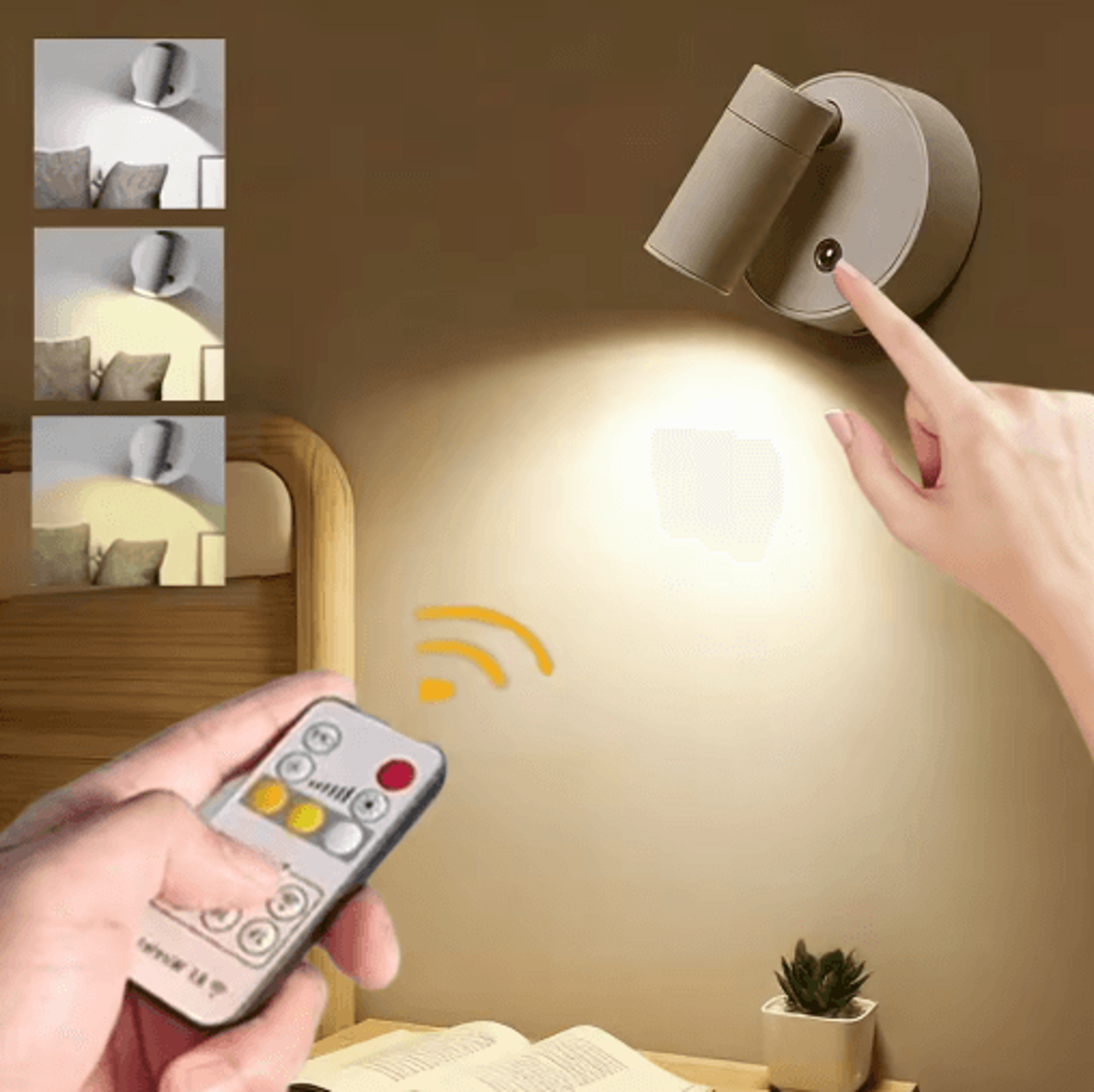 Magnetic USB Rechargeable LED Wall Light  Wireless Dimmable Reading Spotlight With Touch Control 0