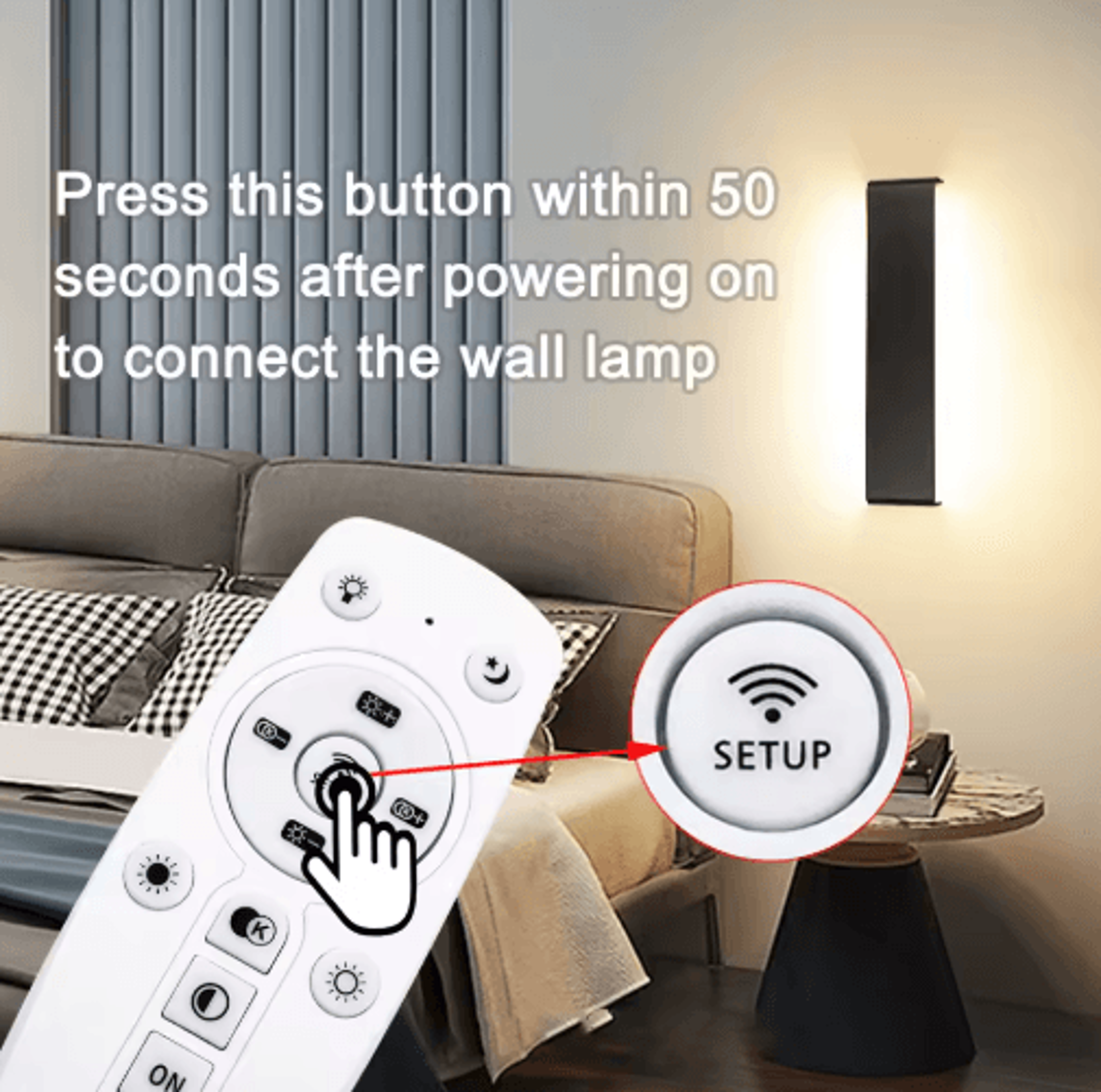 16W Modern LED Wall Lamp  24G Remote Control Dimmable Indoor Wall Light 110V260V 4