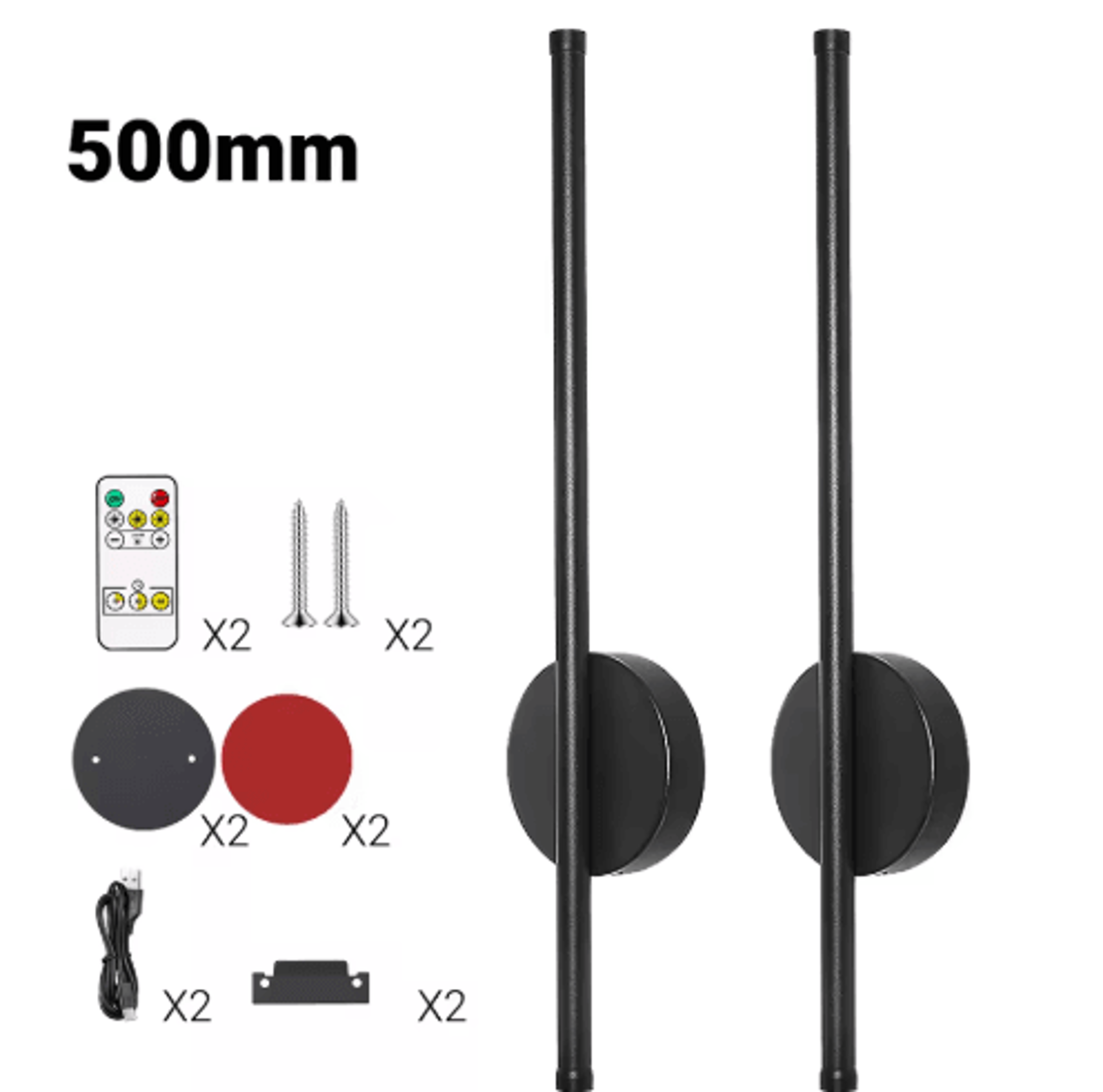 2Pack Rechargeable LED Wall Sconces  50cm80cm Dimmable Wireless Lights With Remote Control 1