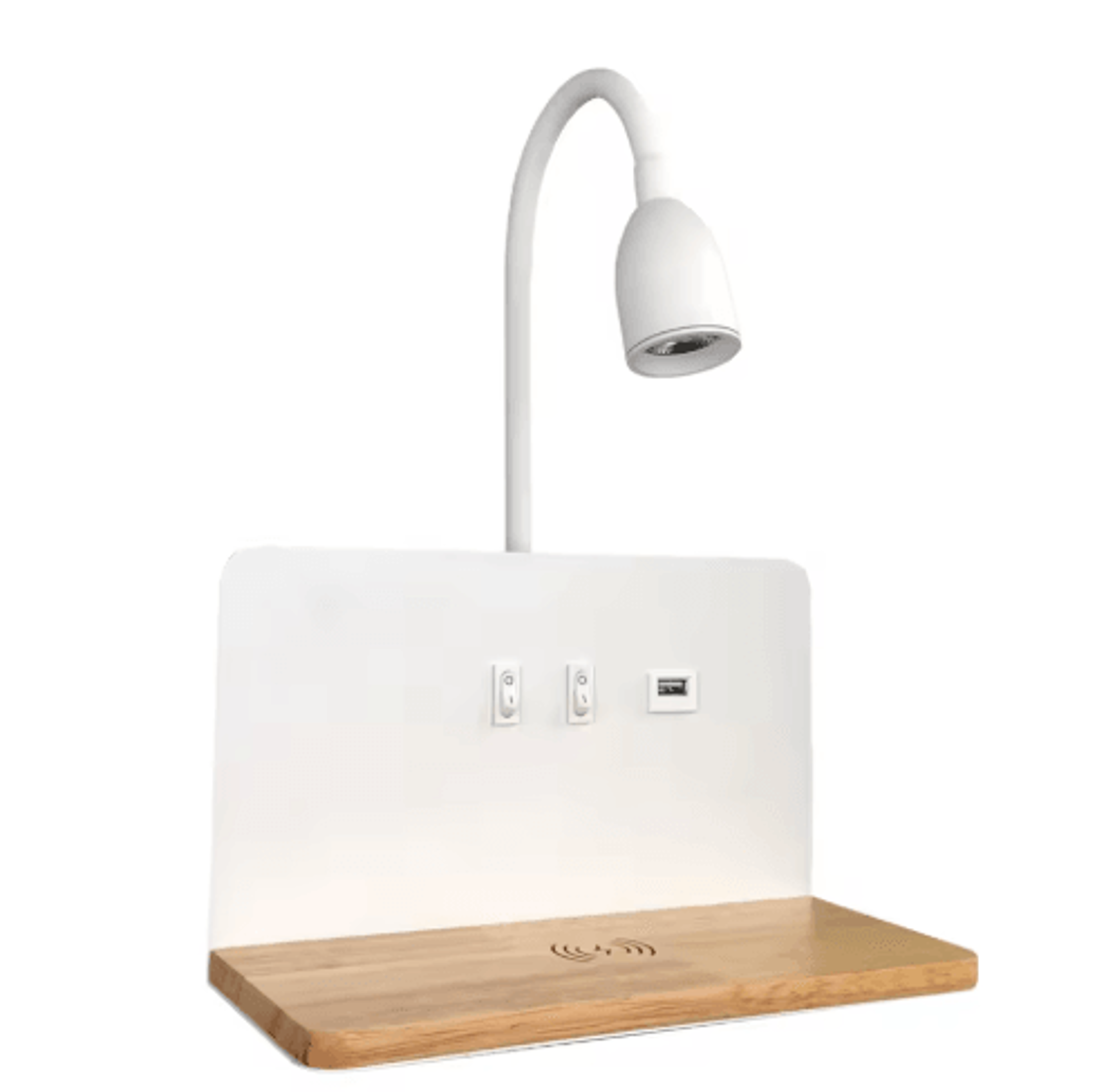 Modern 360 Rotatable LED Wall Lamp  USB  Wireless Charging Bedside Night Light With Switch 2