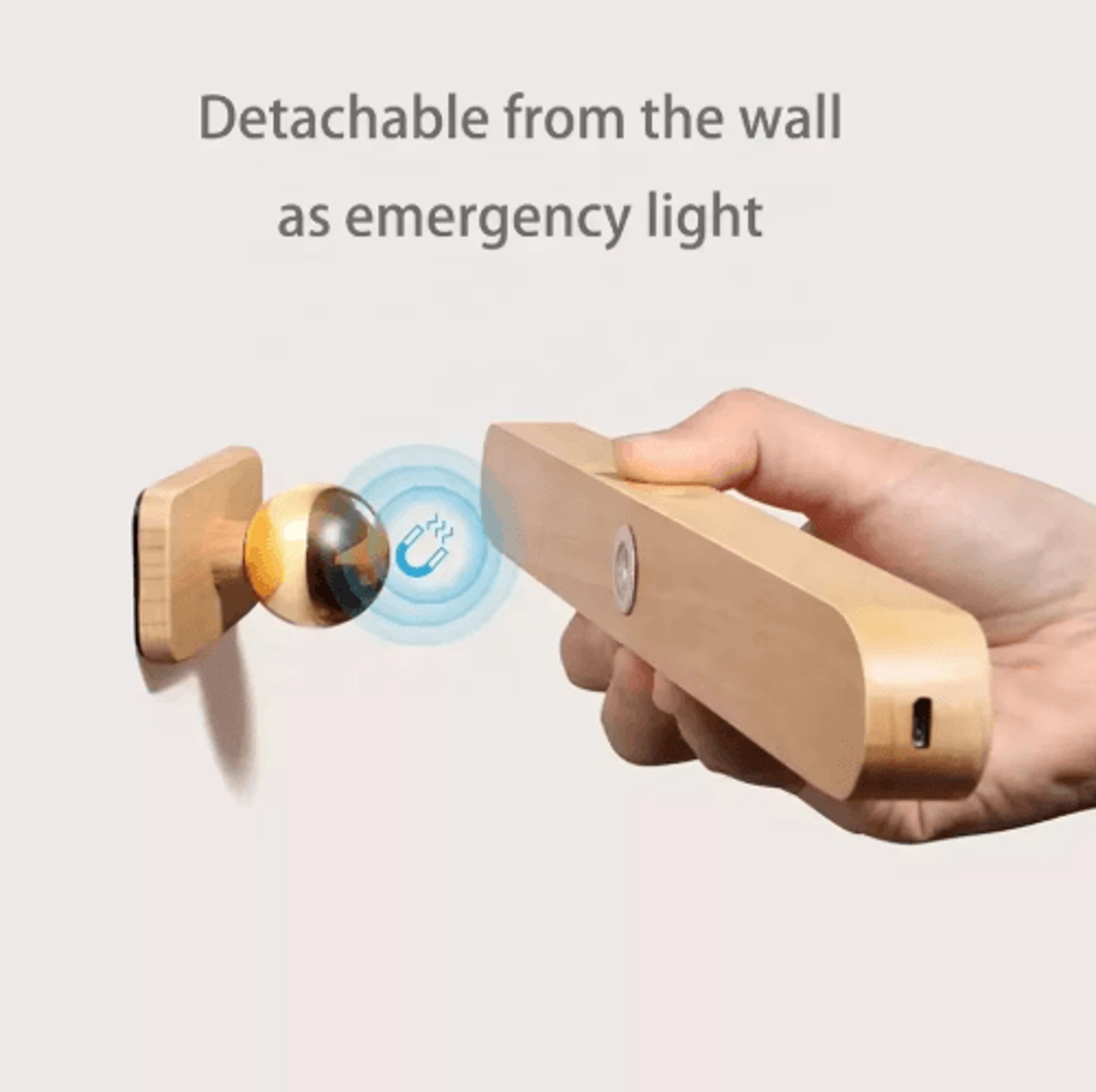 Wooden Cordless LED Wall Lamp  Adjustable Bedside Reading Mirror  Night Light 2