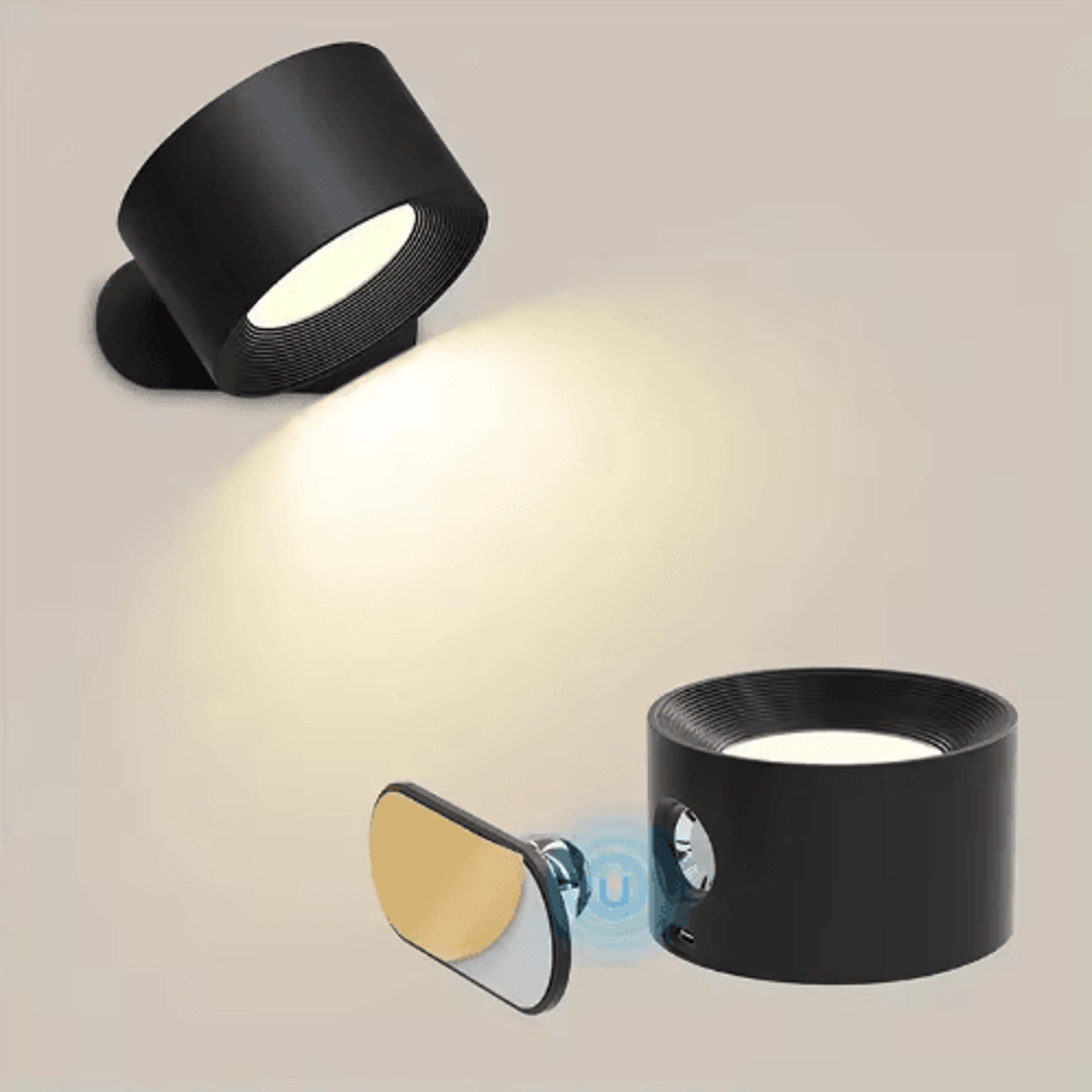 360 Rotatable Rechargeable LED Wall Lamp  Wireless Touch  Remote Control Reading Night Light 2