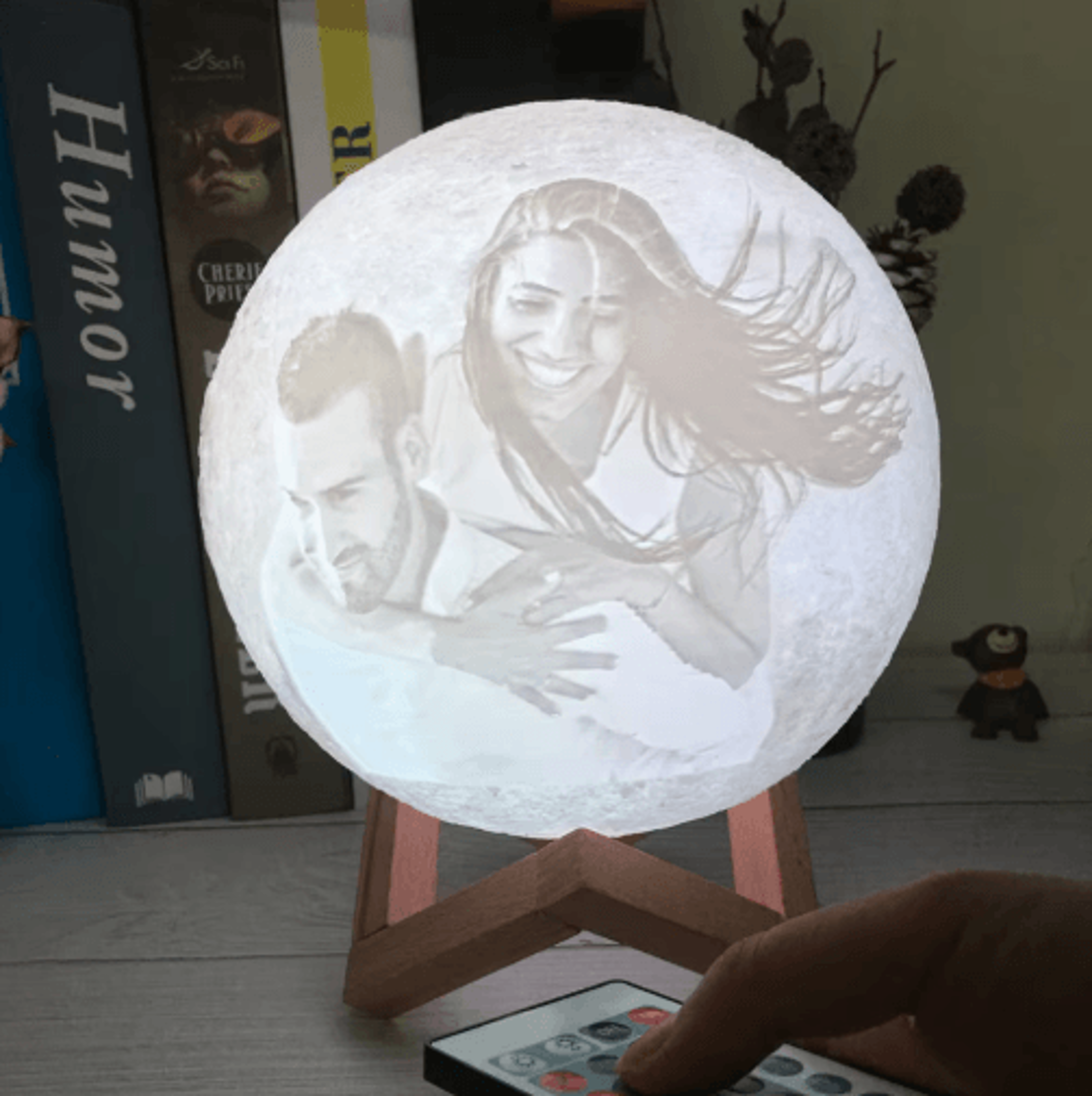 Personalized 3D Moon Lamp  Custom Photo  Text Touch Night Light For Family Couples  Kids 7
