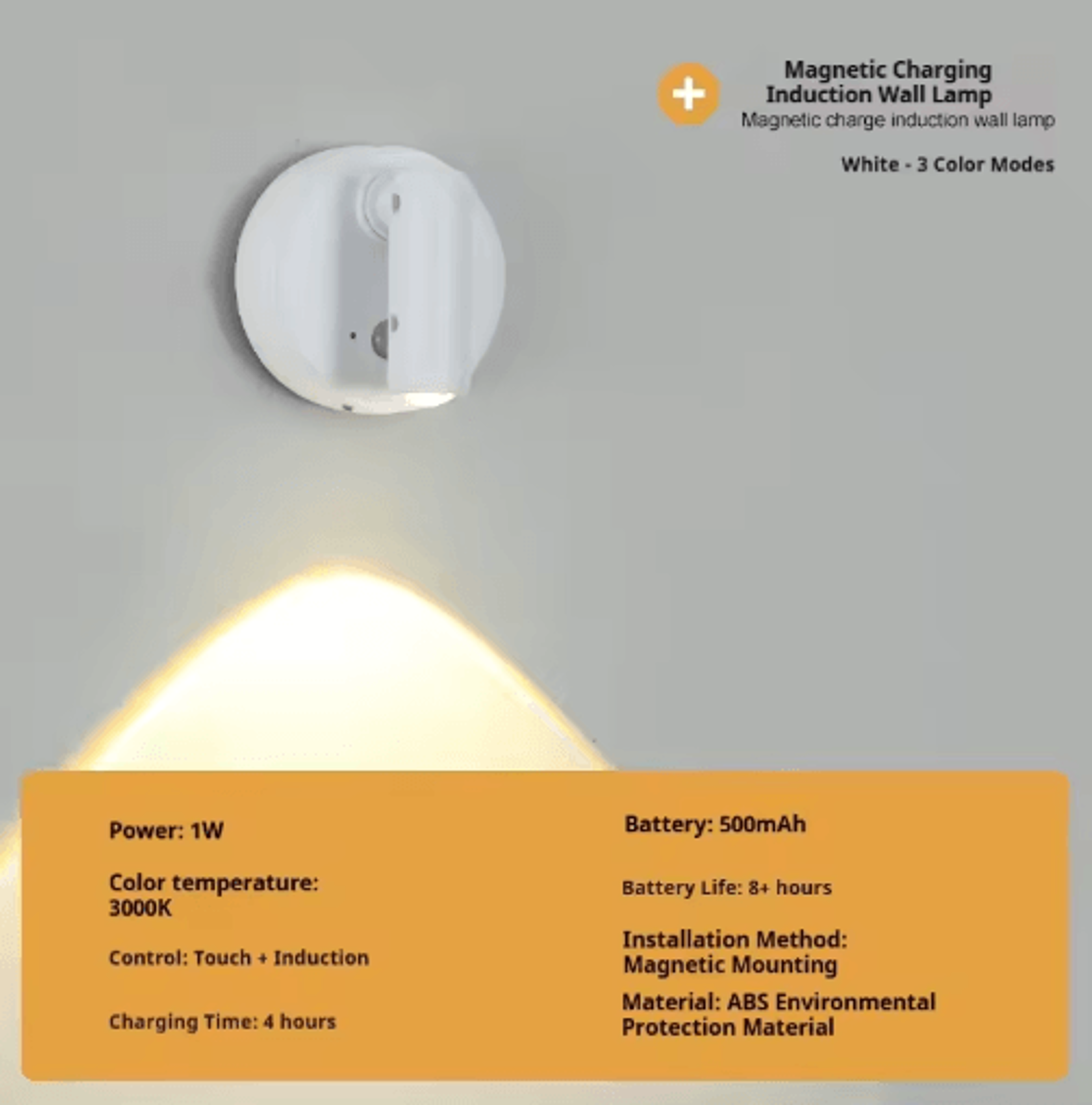 Rechargeable Motion Sensor LED Spotlight  Cordless Wall Light With Remote For Art Closet  Bedside 3