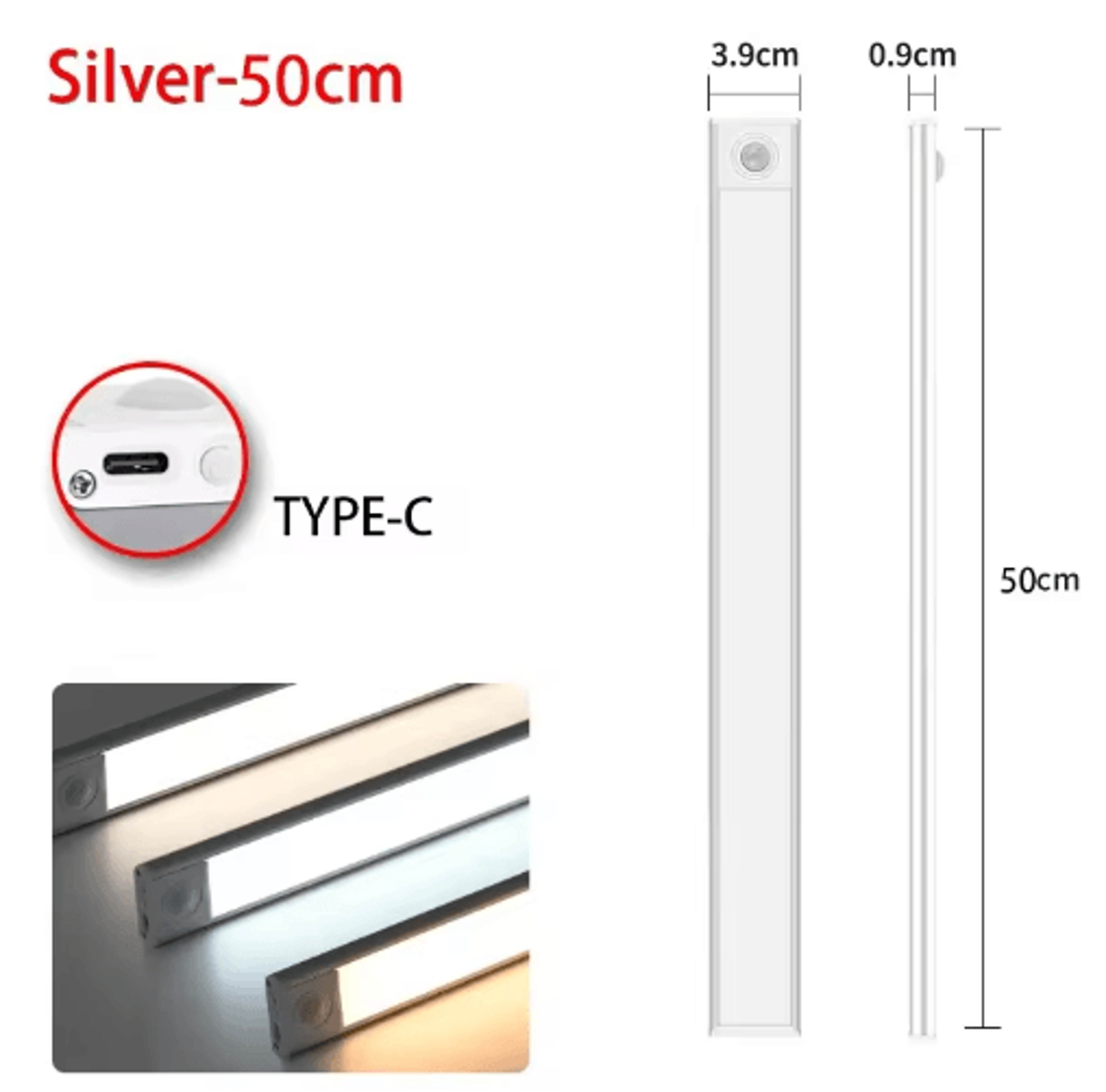 Wireless USB Rechargeable LED Motion Sensor Light  Under Cabinet Night Light For Kitchen Closet  Be 1