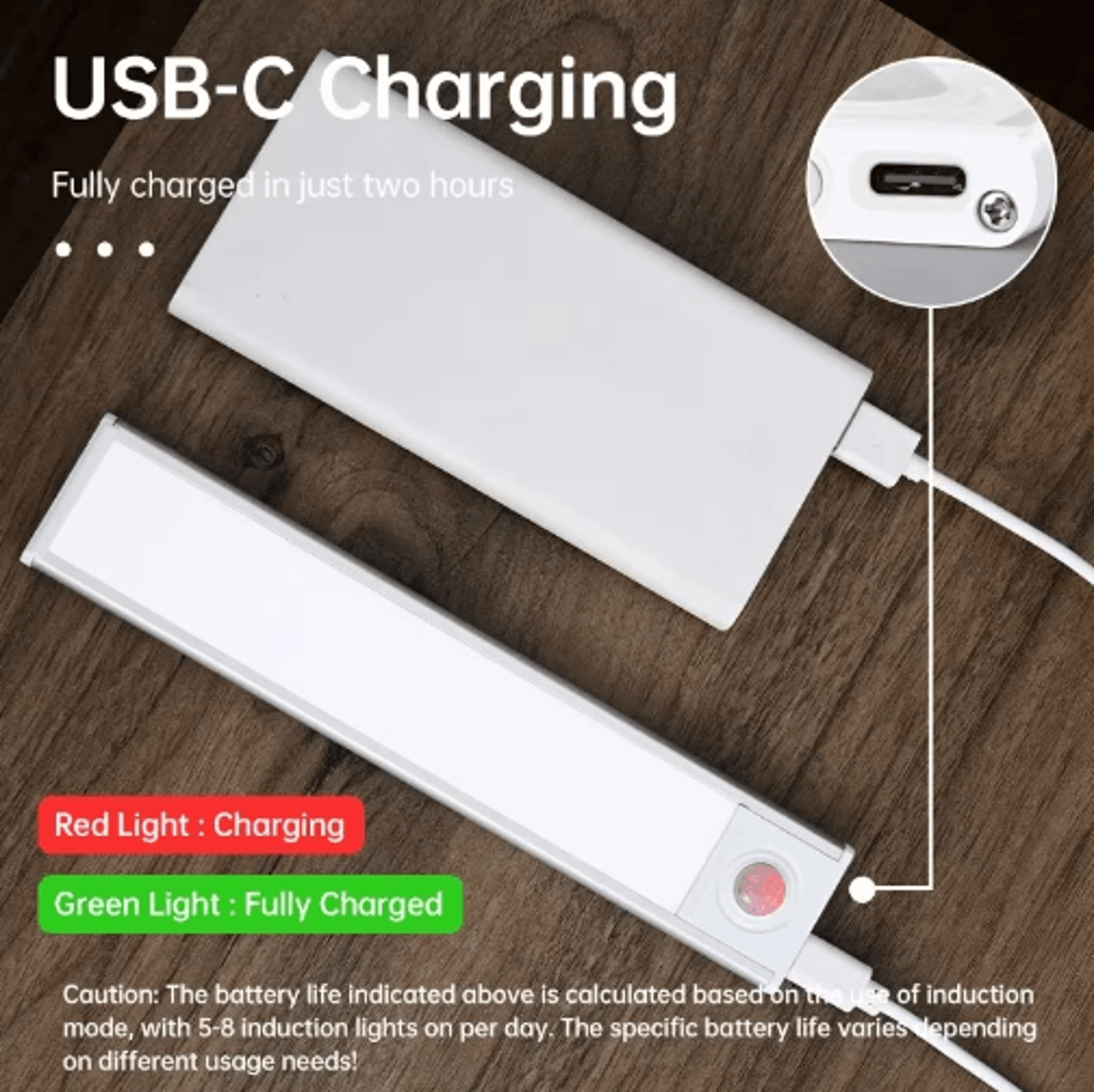 Wireless USB Rechargeable LED Motion Sensor Light  Under Cabinet Night Light For Kitchen Closet  Be 11