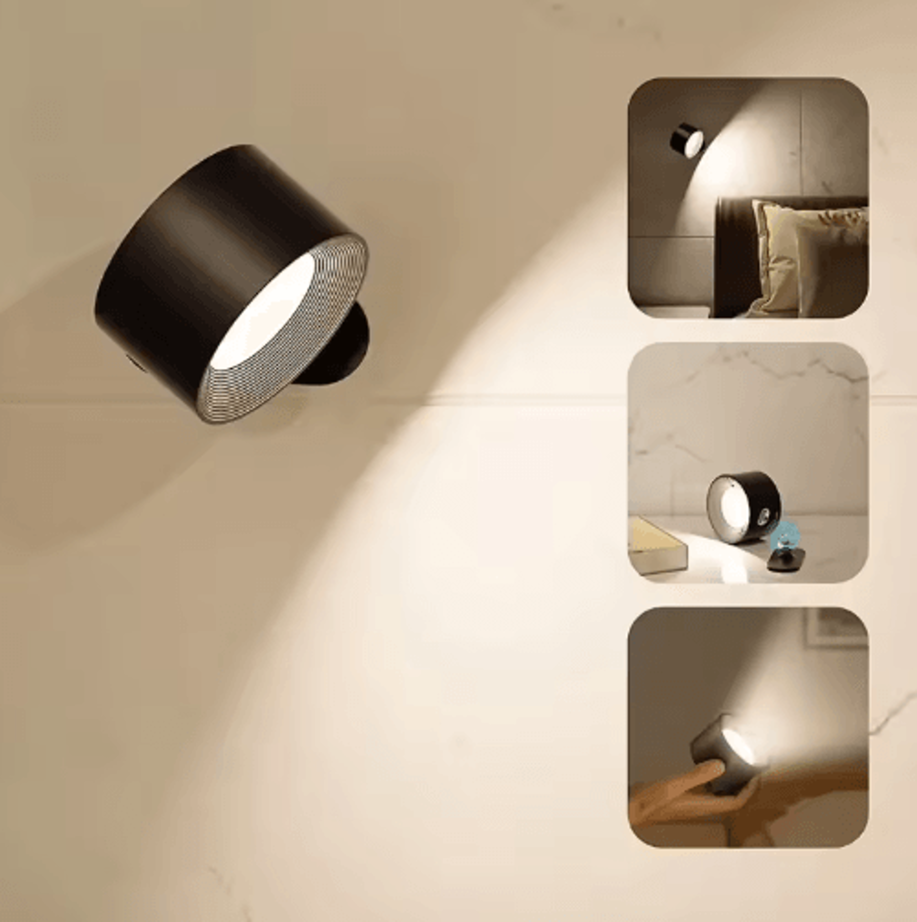 USB Rechargeable Magnetic LED Wall Lamp  Touch  Remote Control Cordless Bedside Reading Light 7