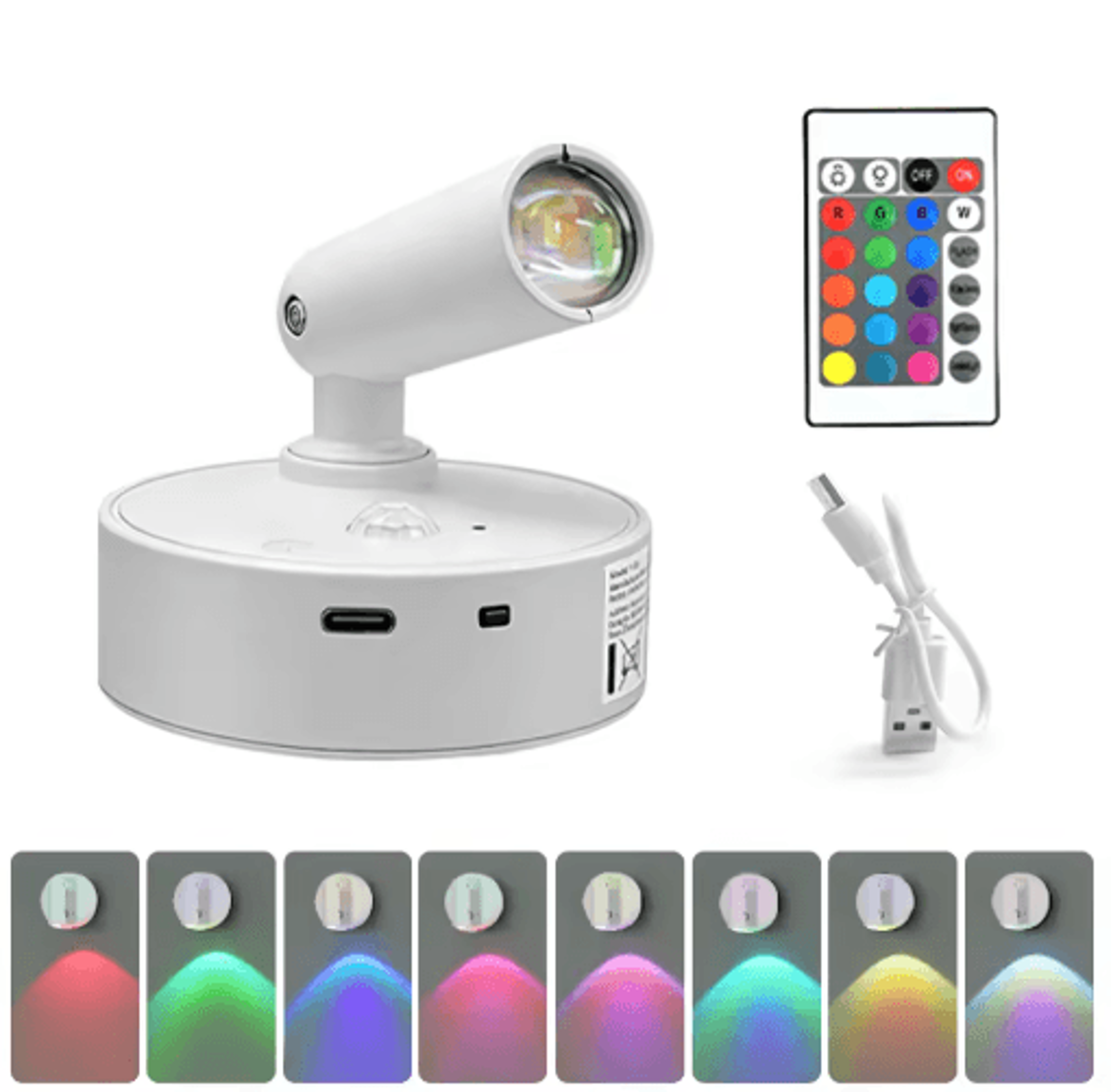 Magnetic Rechargeable LED Motion Sensor Wall Light  Dimmable Picture  Cabinet Spotlight With Remote 4