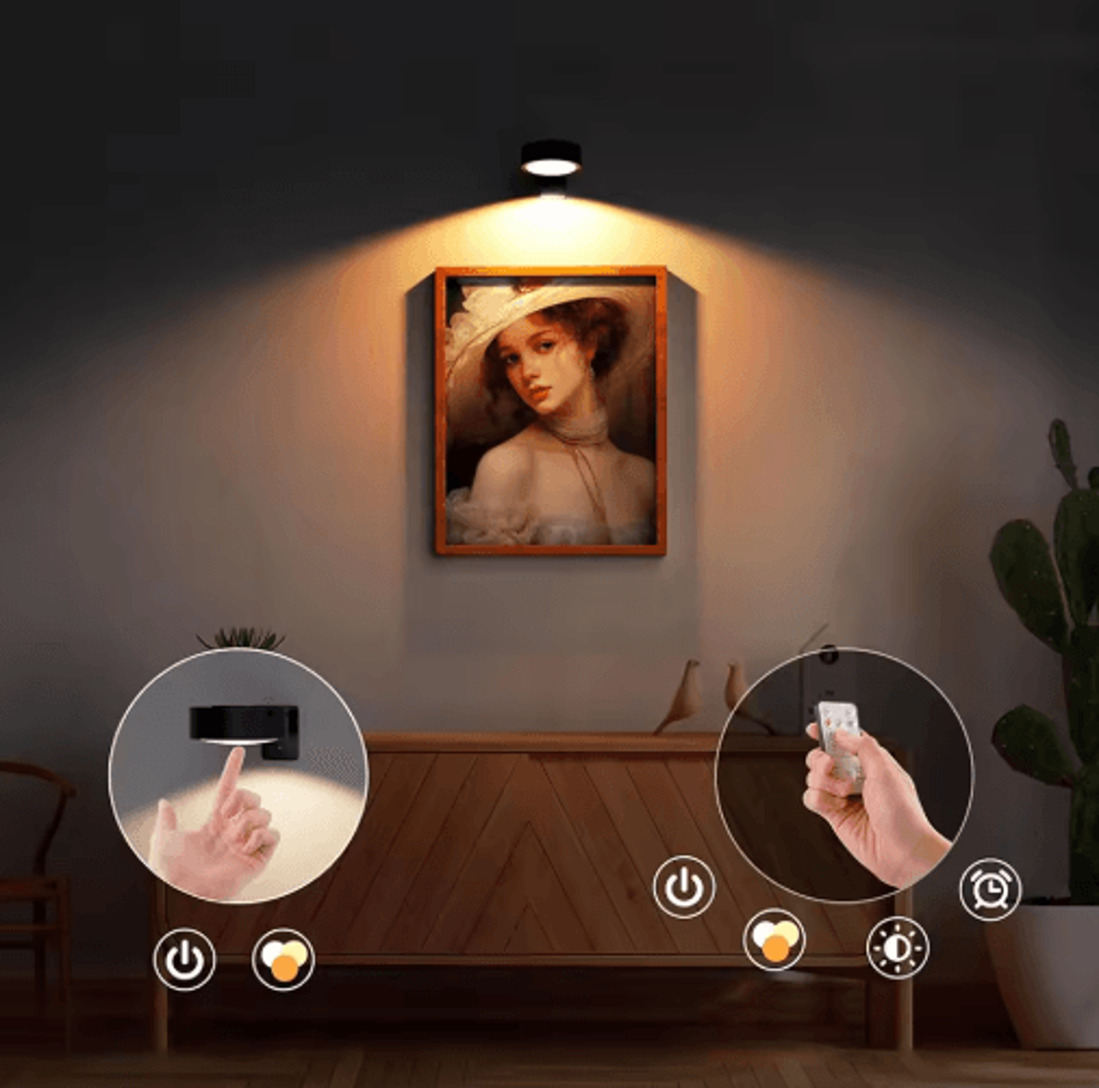 23Pack Rechargeable LED Picture Lights  Remote Control Wall Art Lamps With Timer  3 Lighting Modes 12