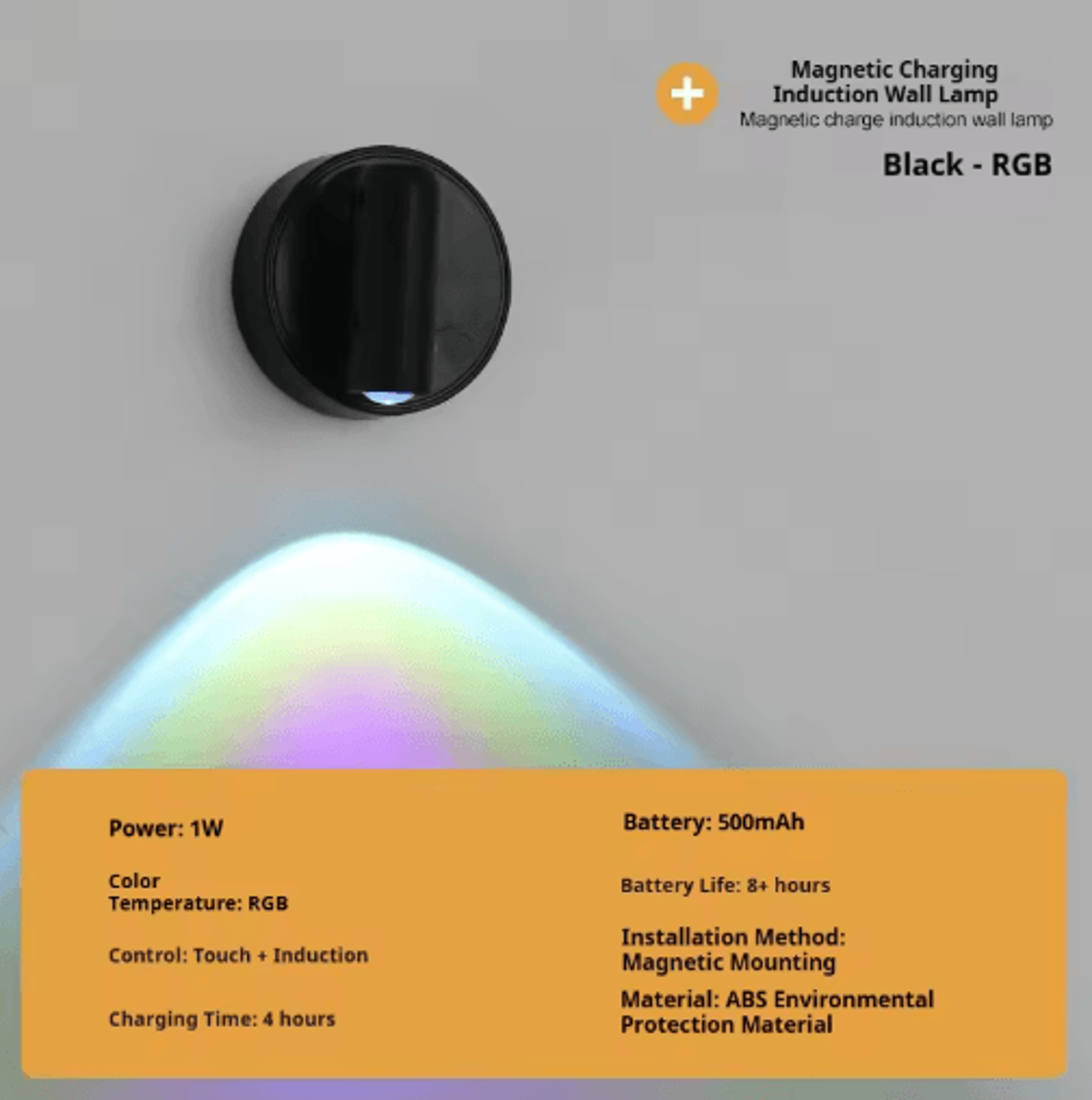 Magnetic Rechargeable LED Wall Spotlight  Touch Control Cordless Bedside Reading Sconce 1