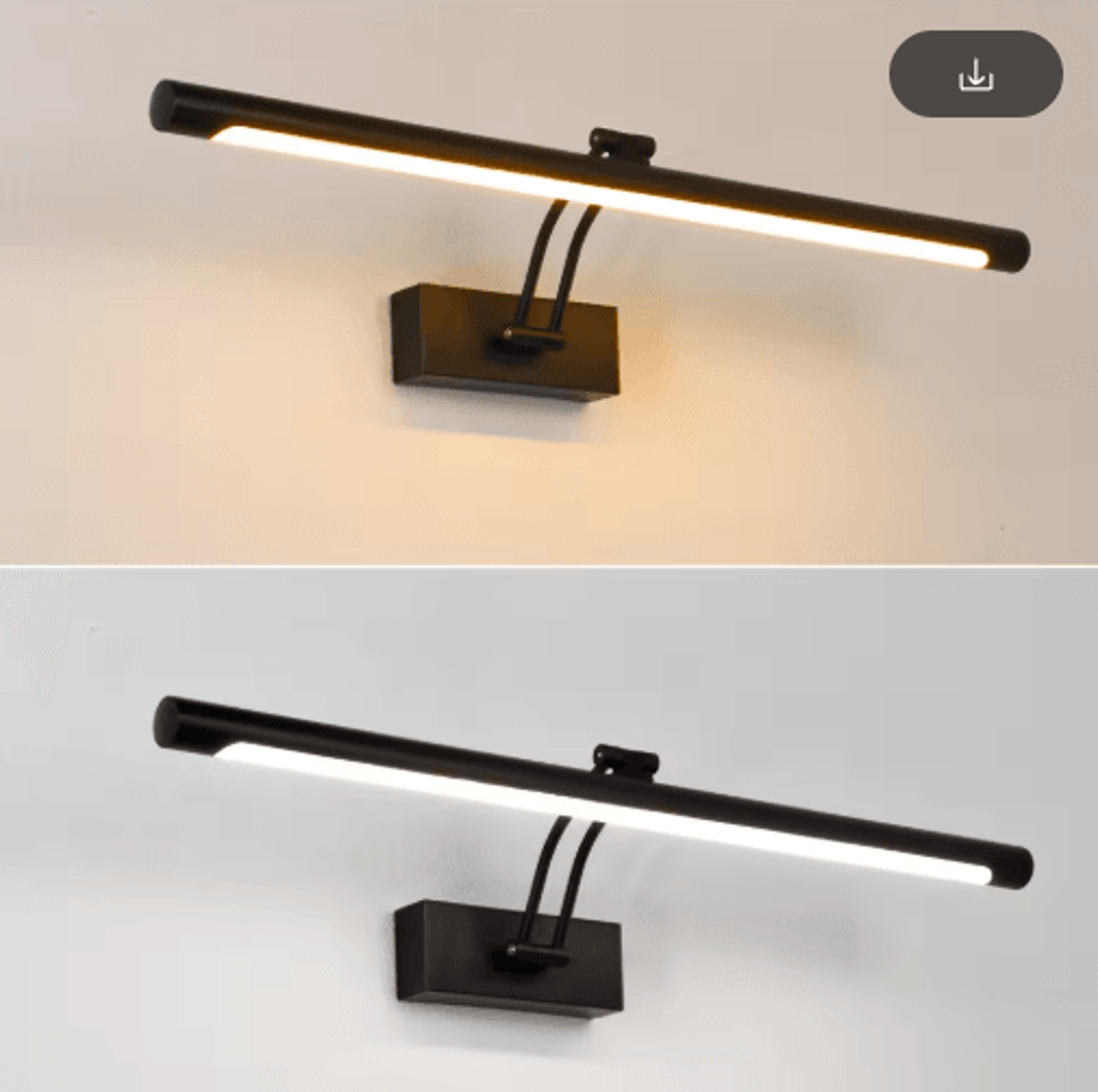 Modern LED Bathroom Mirror Light  80100cm Black  Silver Long WallMounted Picture Lamp 7