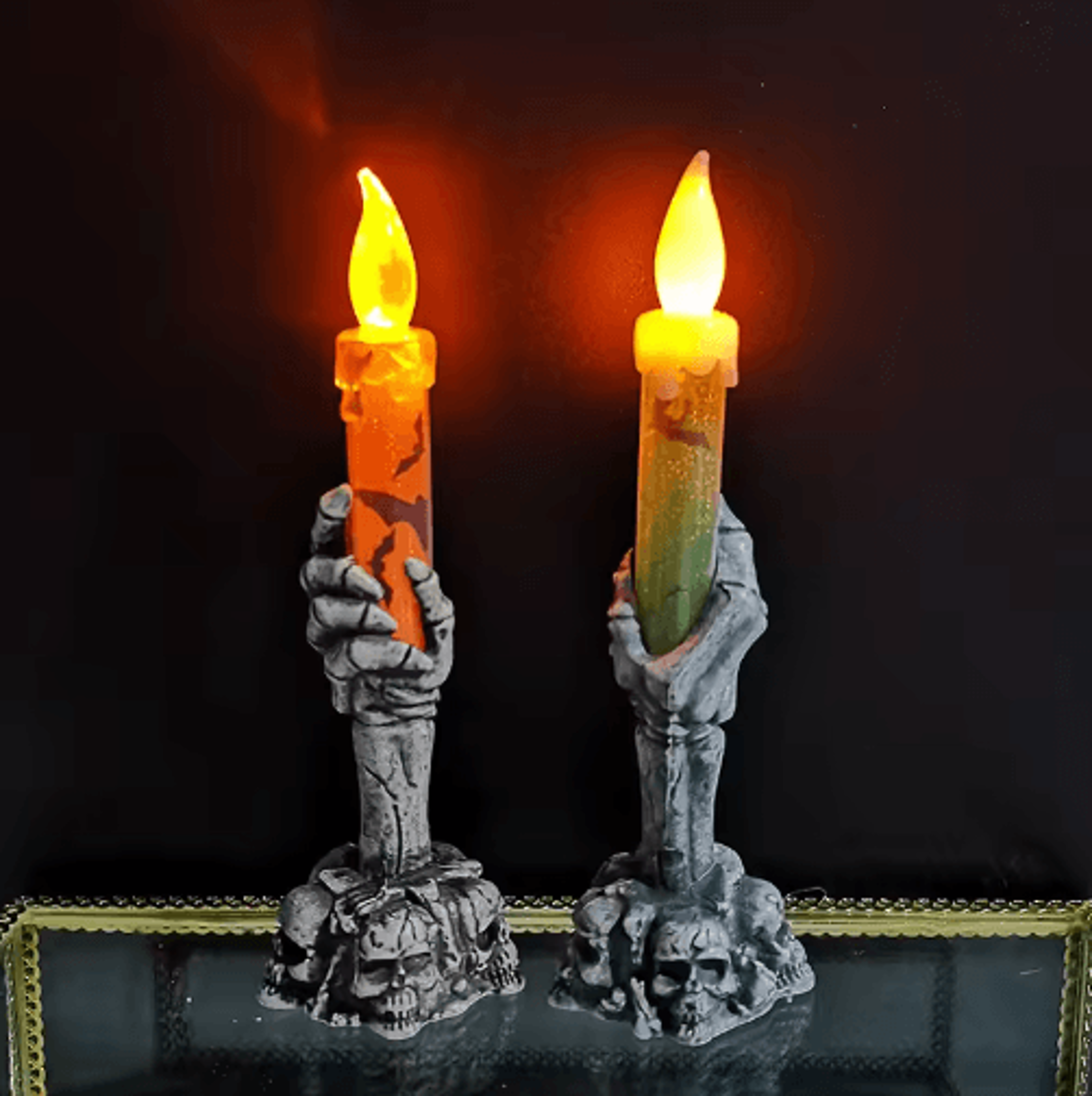halloween skeleton & ghost party candles – spooky pumpkin home & table decorations