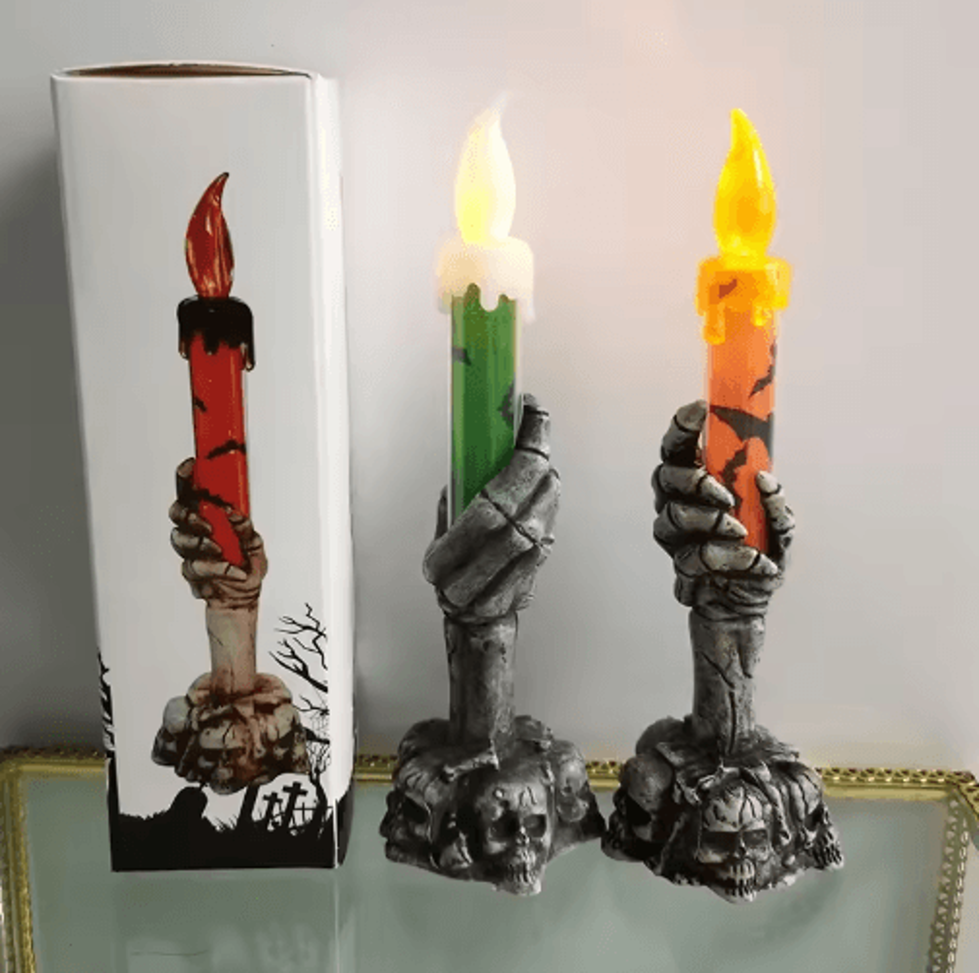 LED Skeleton Ghost Hand Candle Light  Luminous Halloween Horror Decoration  Party Prop 5
