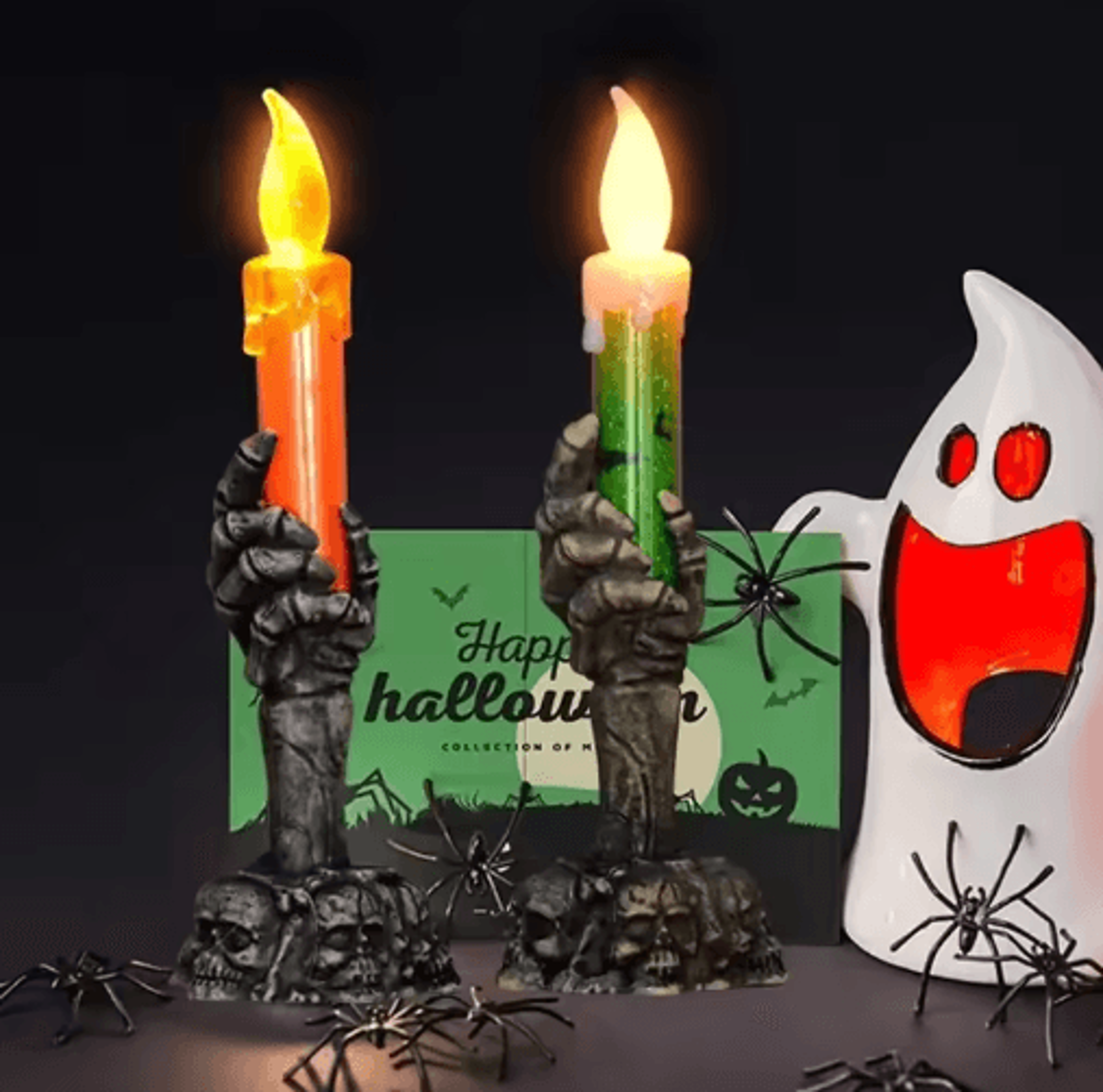 LED Skeleton Ghost Hand Candle Light  Luminous Halloween Horror Decoration  Party Prop 6