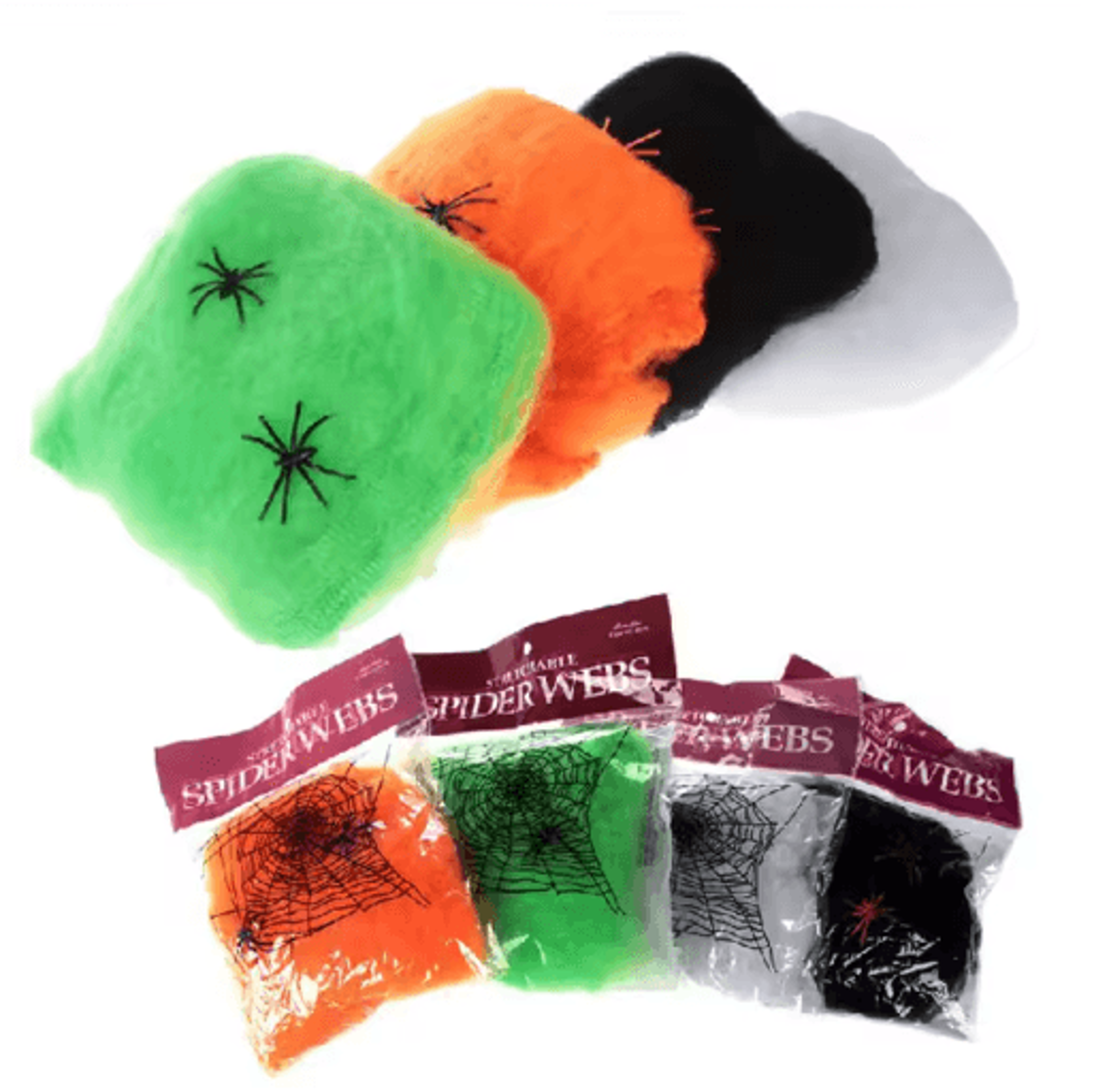 White Stretchy Artificial Spider Web  Halloween Cobweb For Haunted House  Scary Party Decor 6