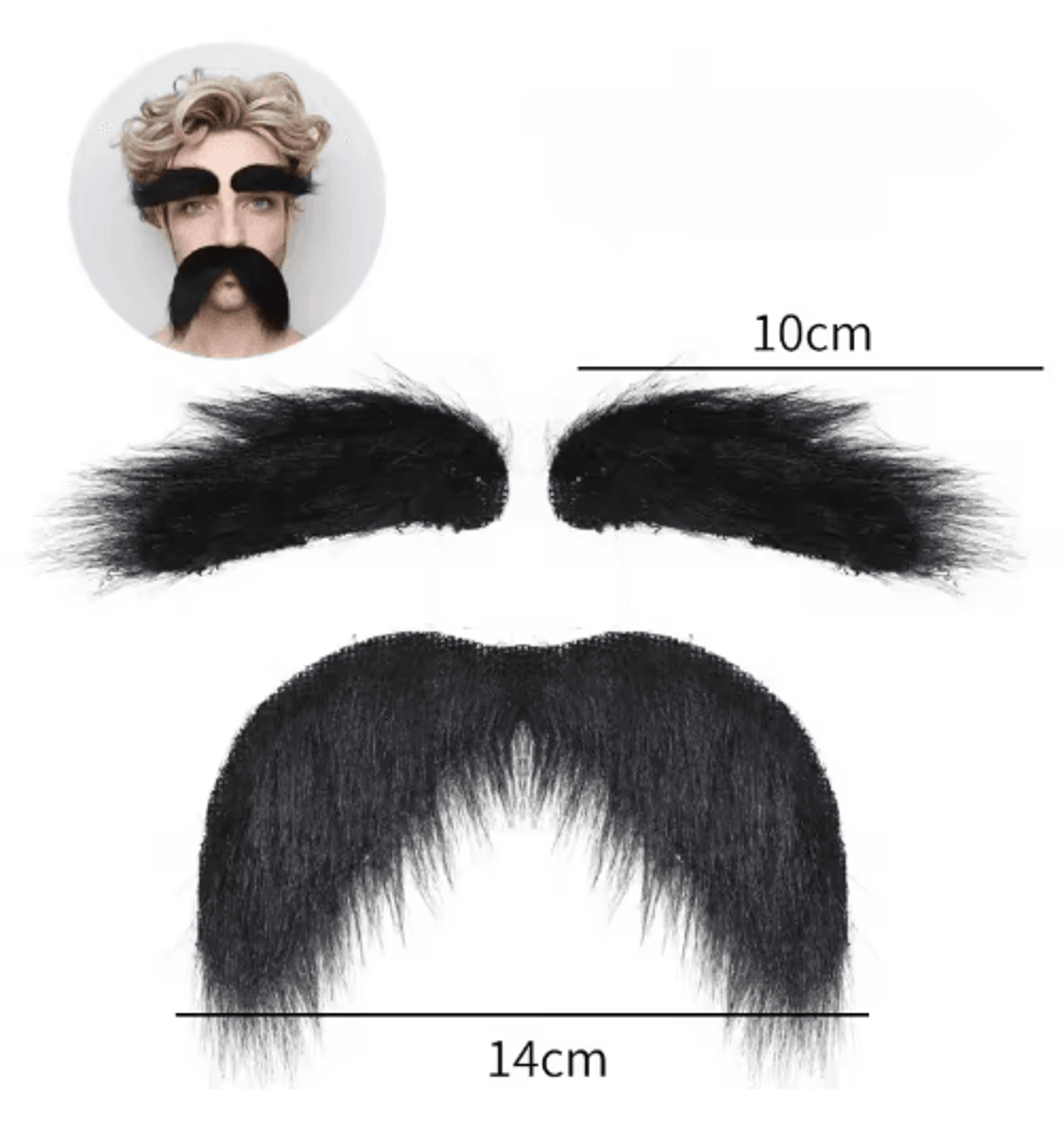 SelfAdhesive Fake Mustache Eyebrow  Beard Set  Novelty Facial Hair Props For Halloween  Christmas C 4
