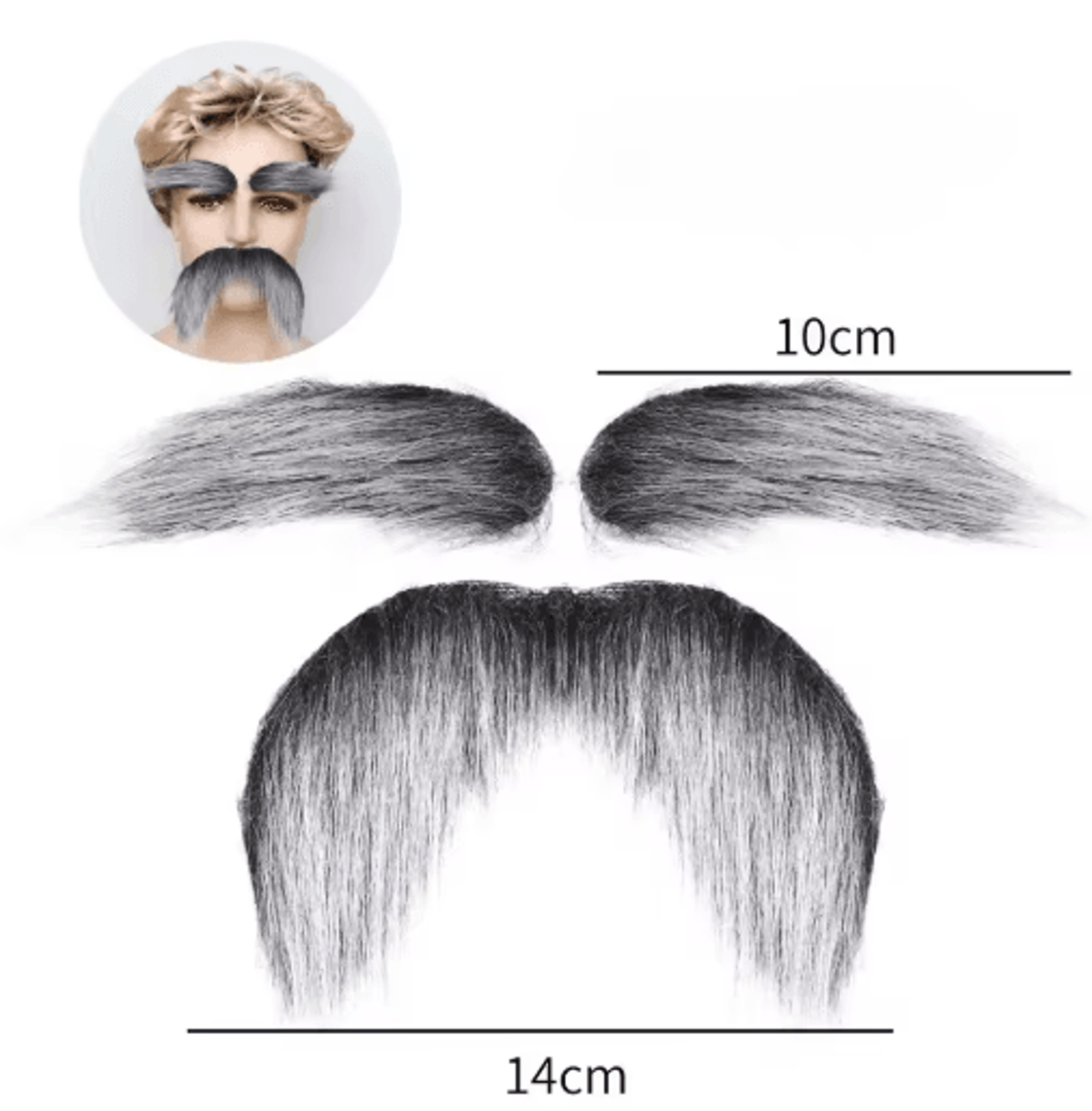 SelfAdhesive Fake Mustache Eyebrow  Beard Set  Novelty Facial Hair Props For Halloween  Christmas C 5