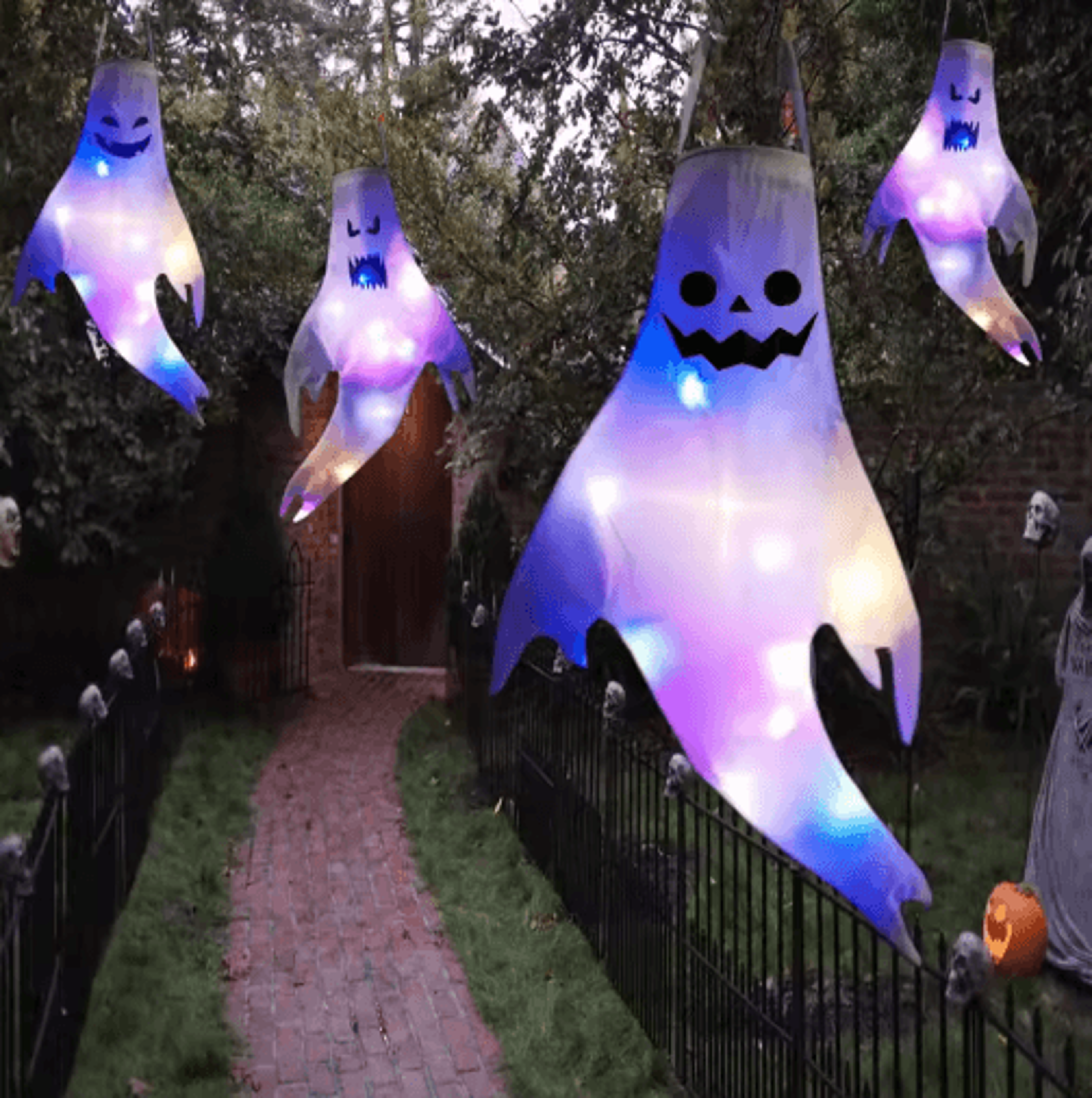 LED Hanging Ghost Halloween Decoration  Luminous Scary Ghost Prop For Home Yard  Party Decor 7