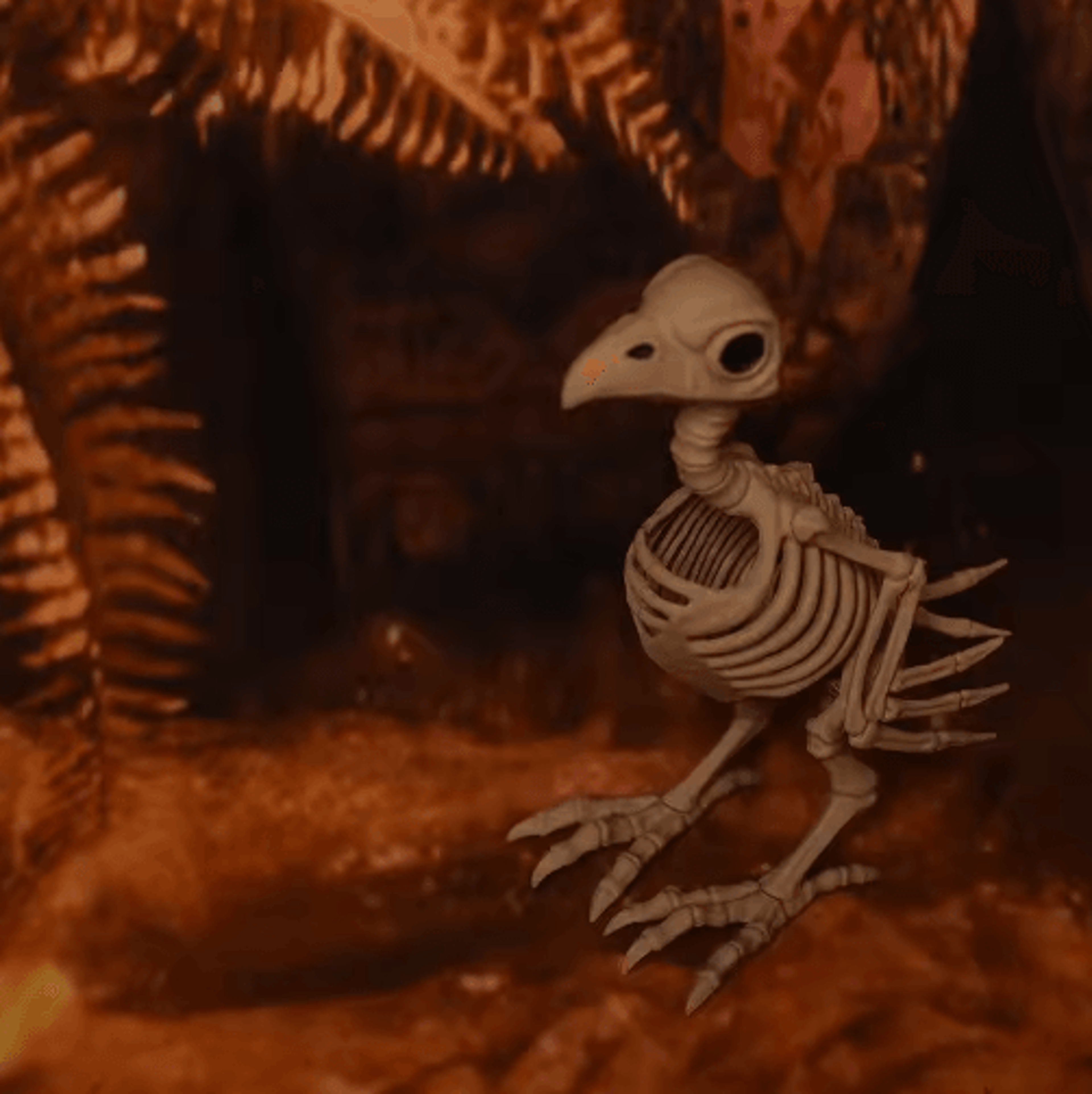 Halloween Skeleton Animal Decorations  Simulated Wolf Frog  Crow Skeleton Props For Indoor  Outdoor 3