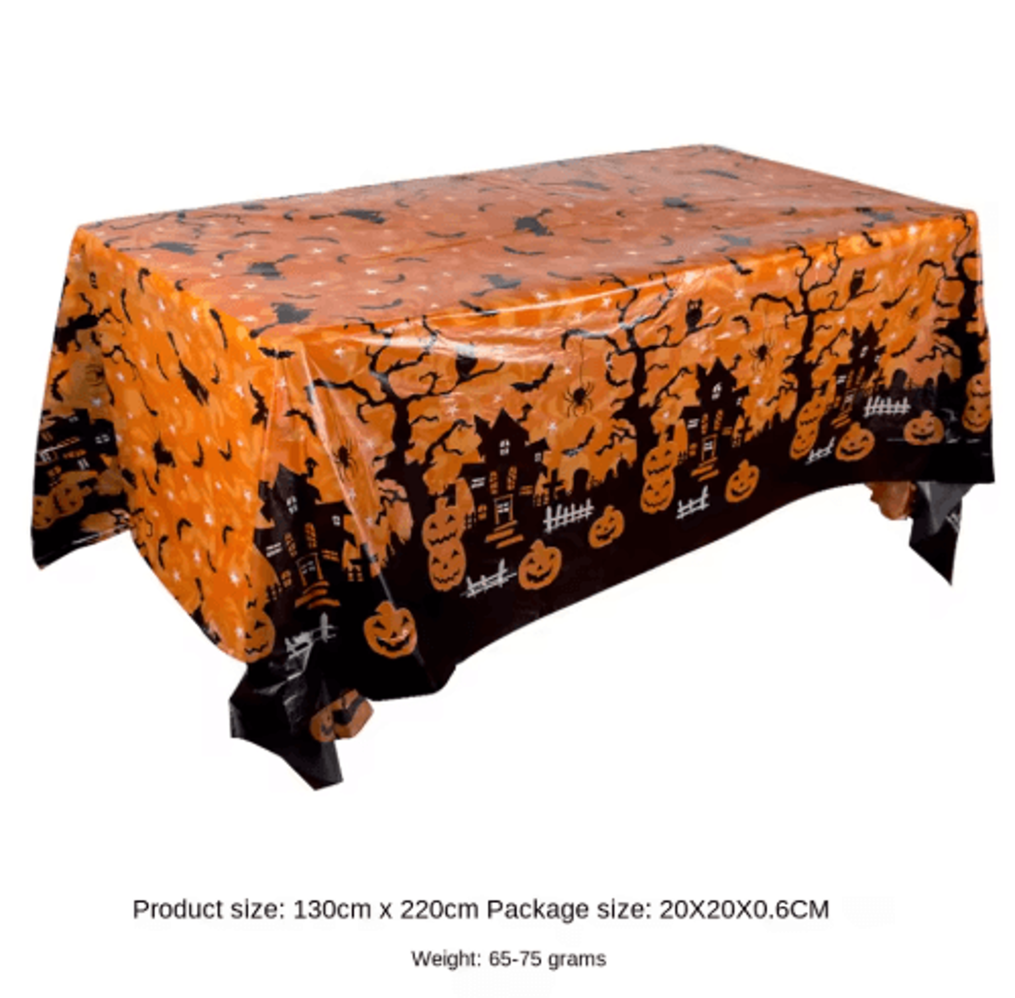 Halloween Pumpkin Bat  Spider Web Tablecloth  Plastic Party Table Cover For Spooky Home Decor 3