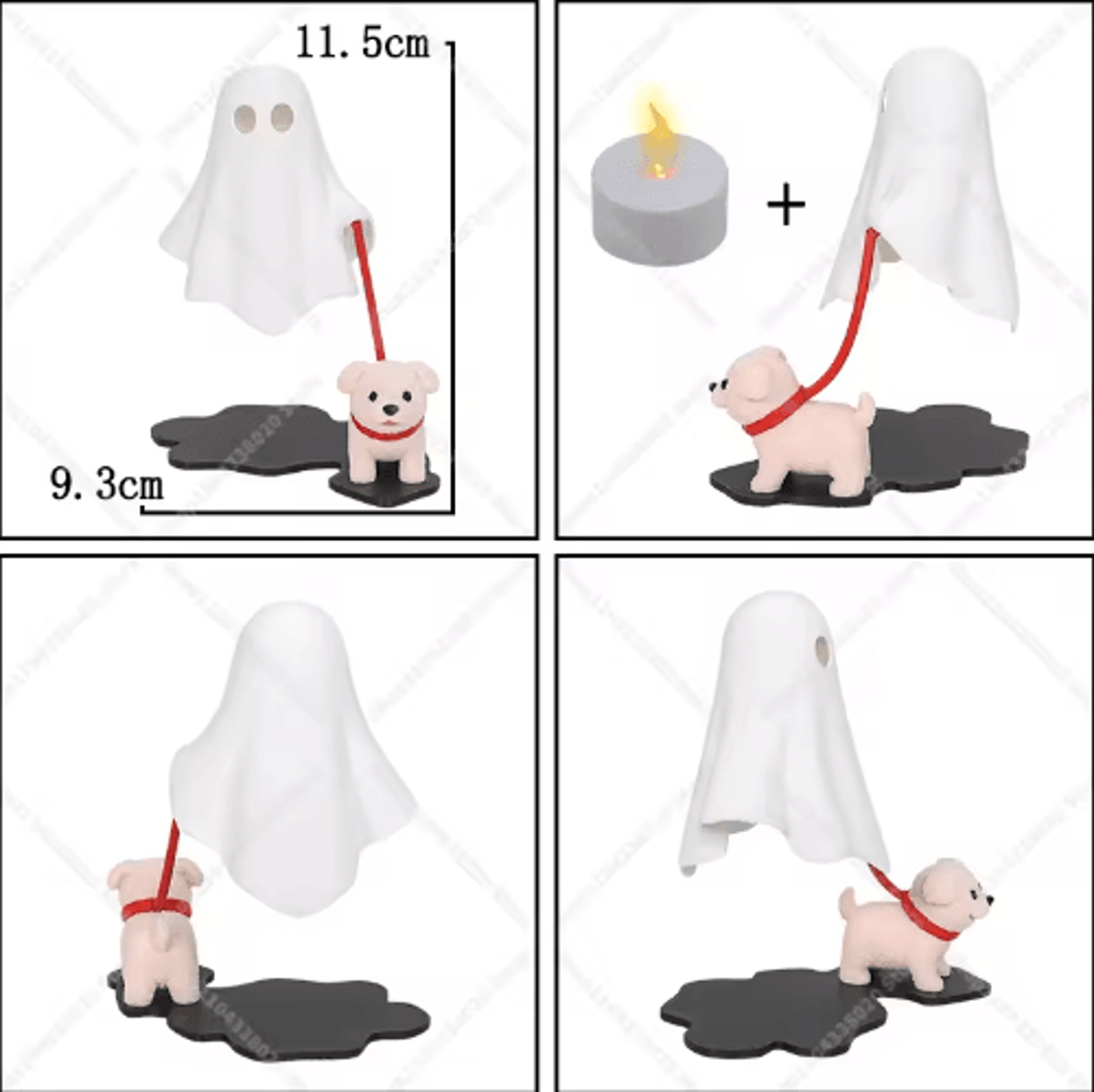 Cute Ghost  Dog LED Night Light  Warm Halloween Desk Lamp For Bedroom  Spooky Home Decor 2
