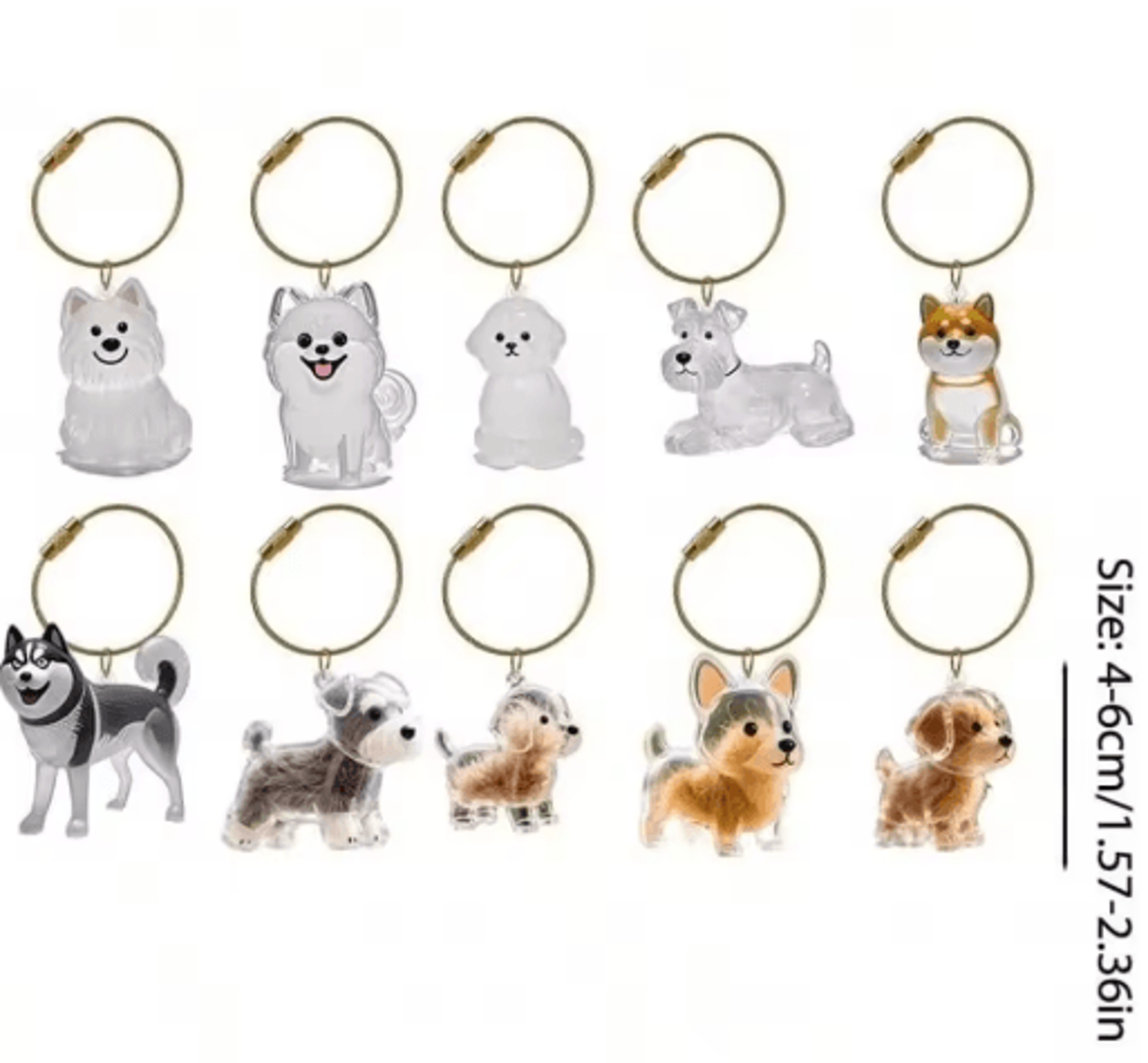 Pet Hair Memorial Keychain  Transparent Cat  Dog Fur Keepsake Storage Pendant For Pet Lovers 16